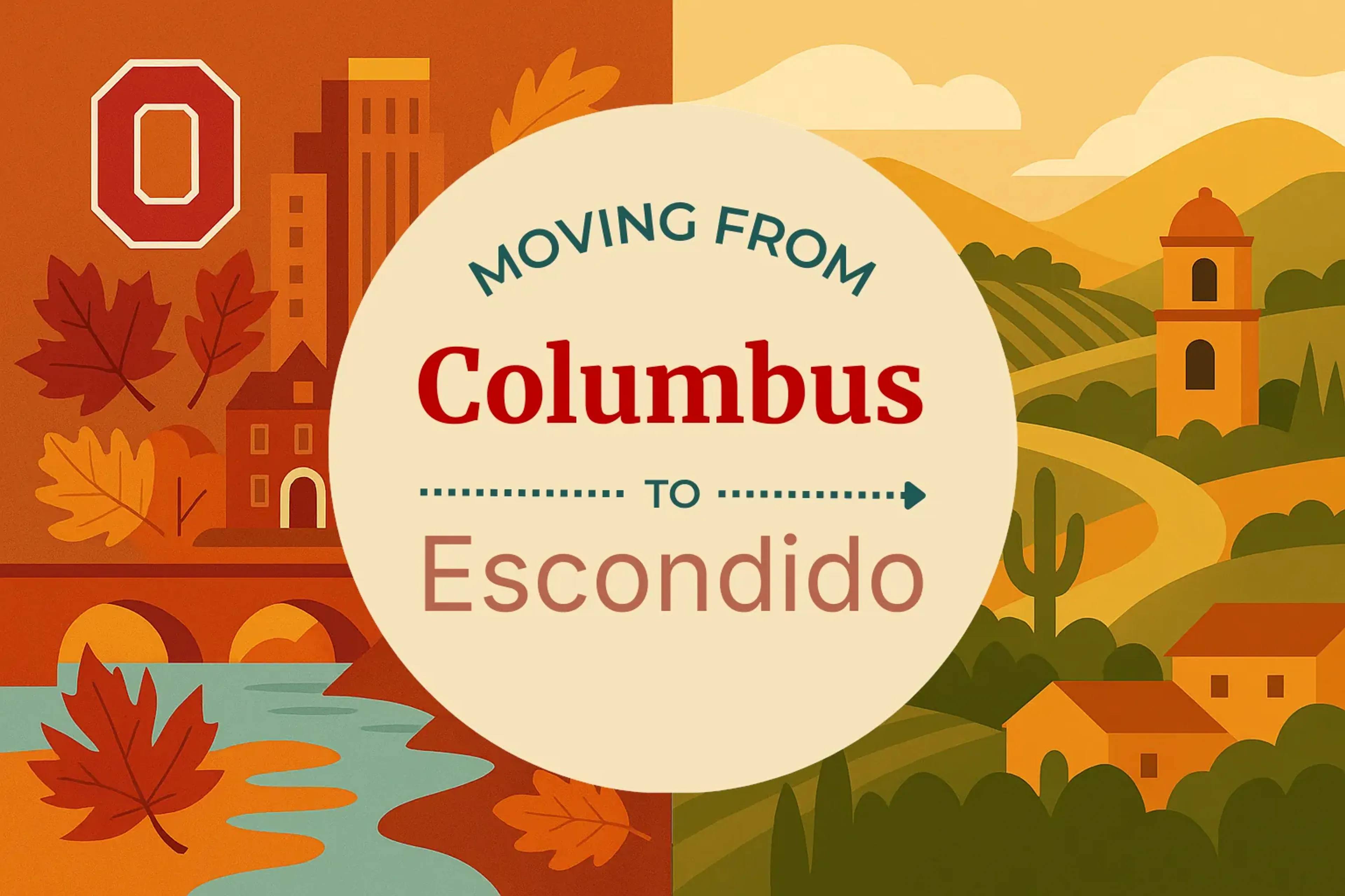 Side-by-side comparison of Columbus to Escondido moving companies