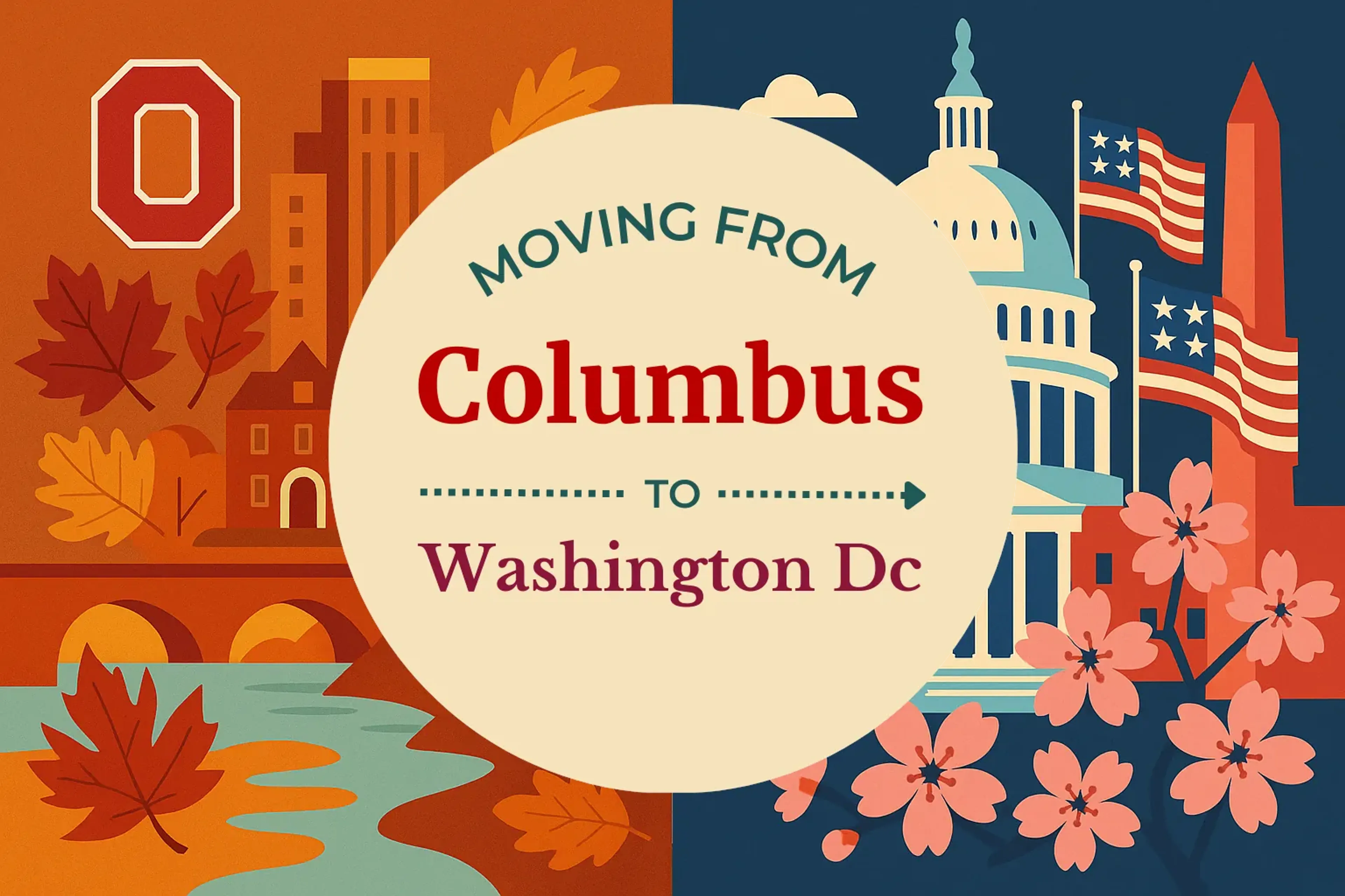 Side-by-side comparison of Columbus to Washington DC moving companies