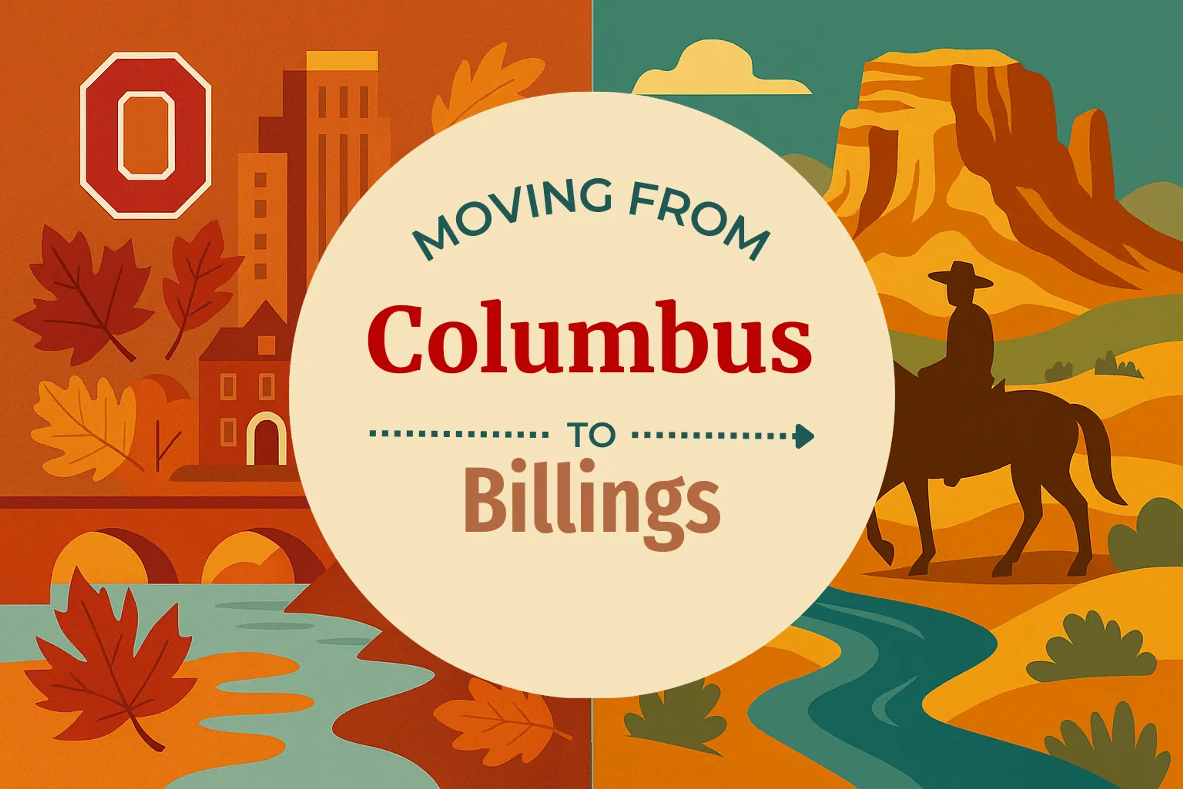 Side-by-side comparison of Columbus to Billings moving companies