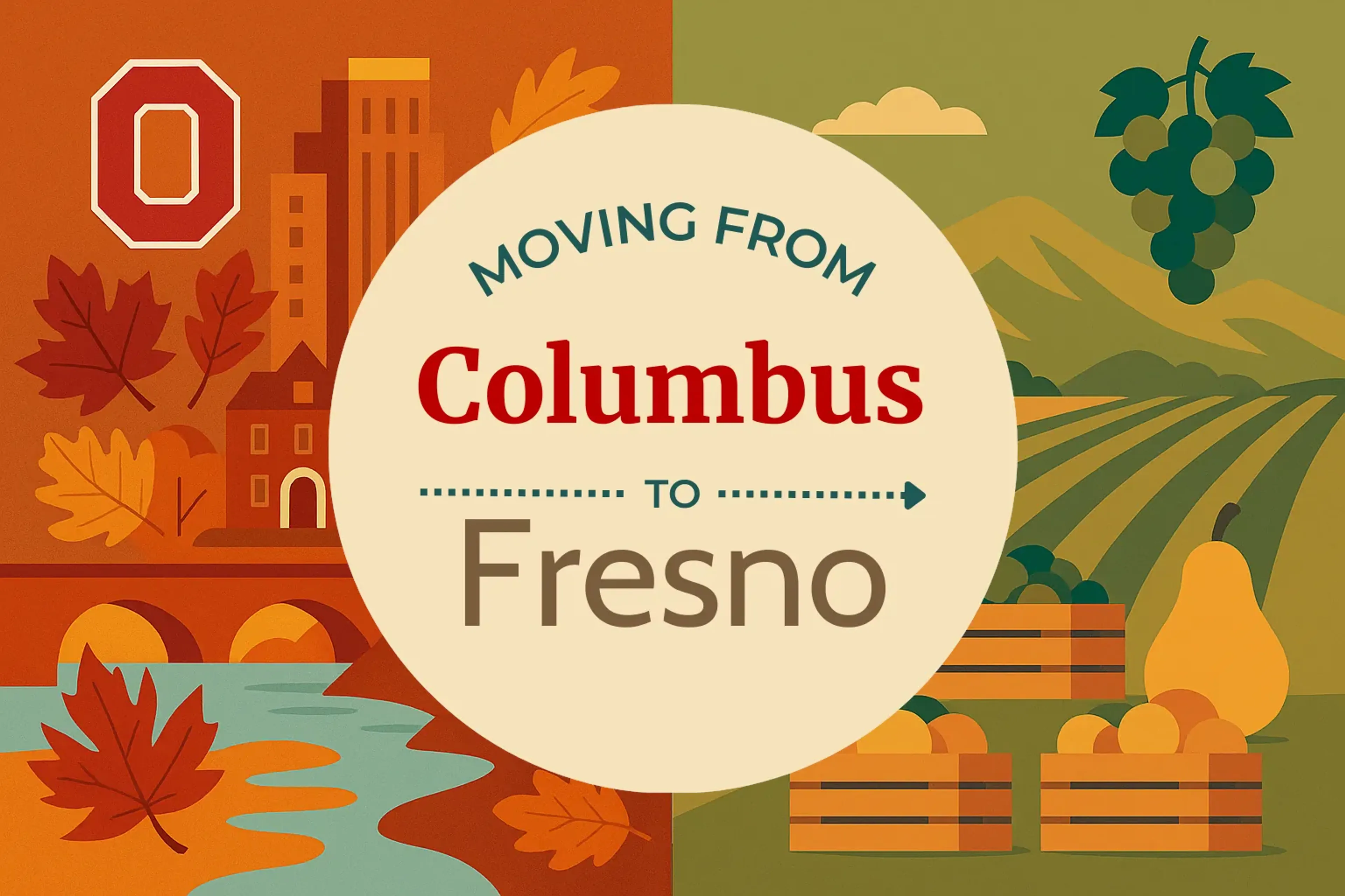 Side-by-side comparison of Columbus to Fresno moving companies