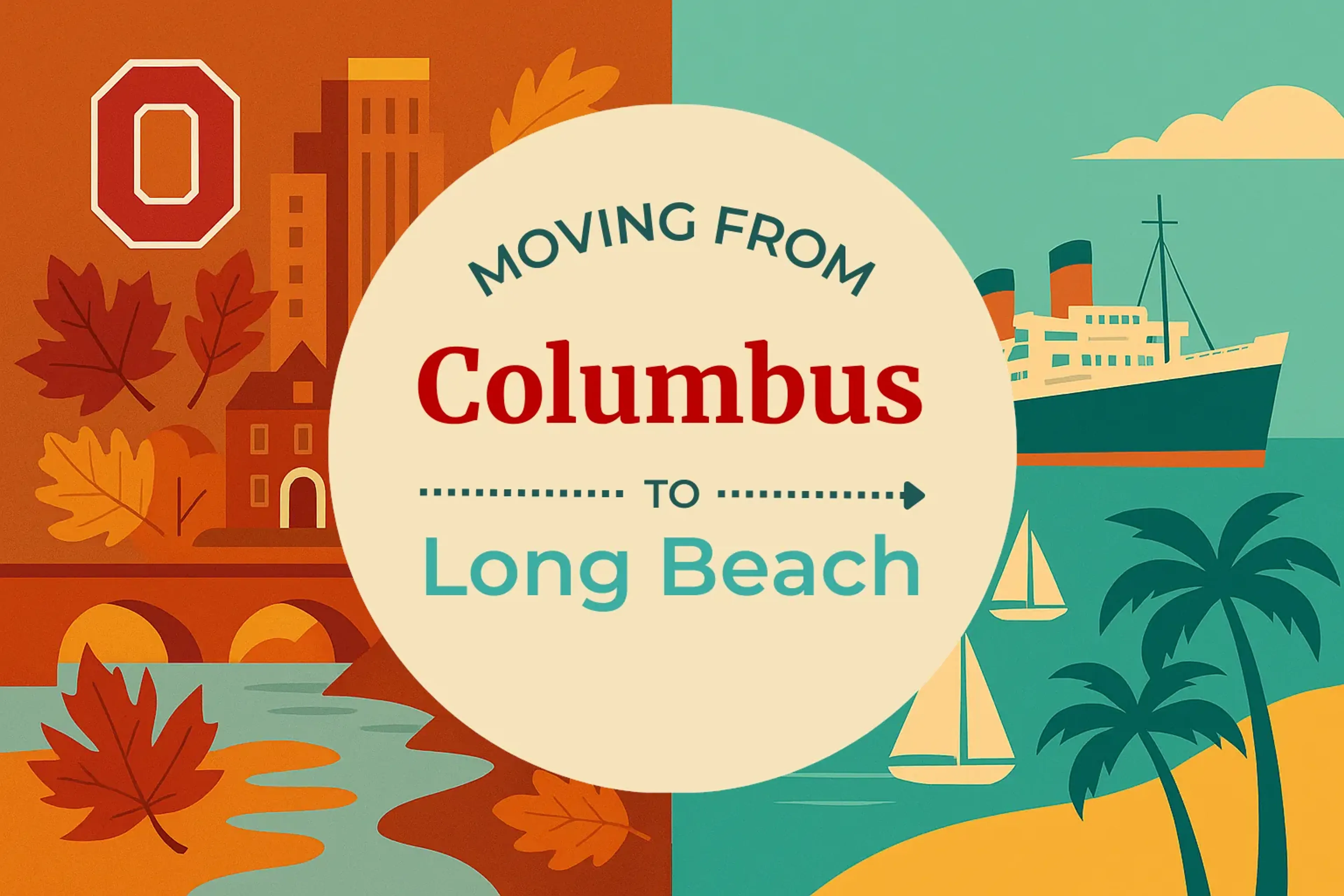 Side-by-side comparison of Columbus to Long Beach moving companies