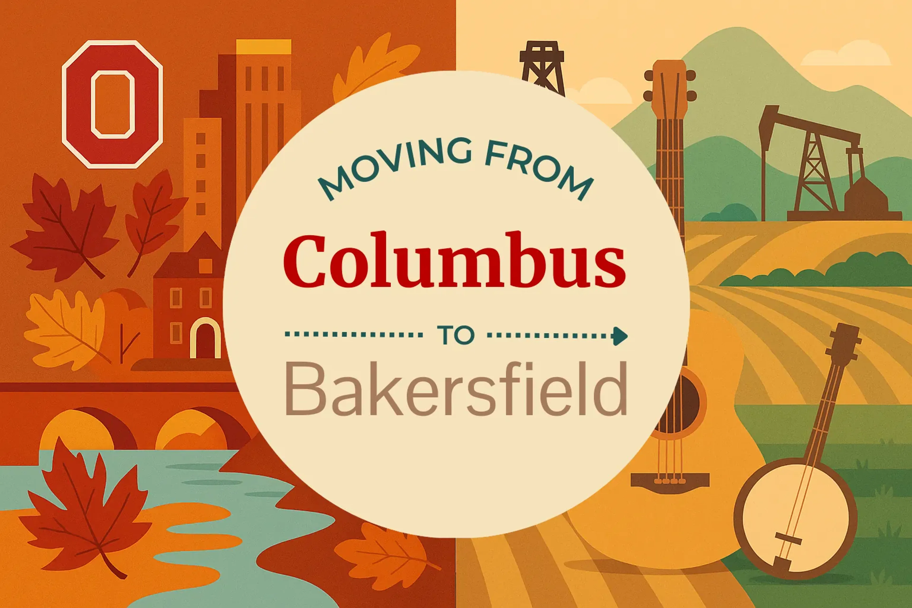 Side-by-side comparison of Columbus to Bakersfield moving companies