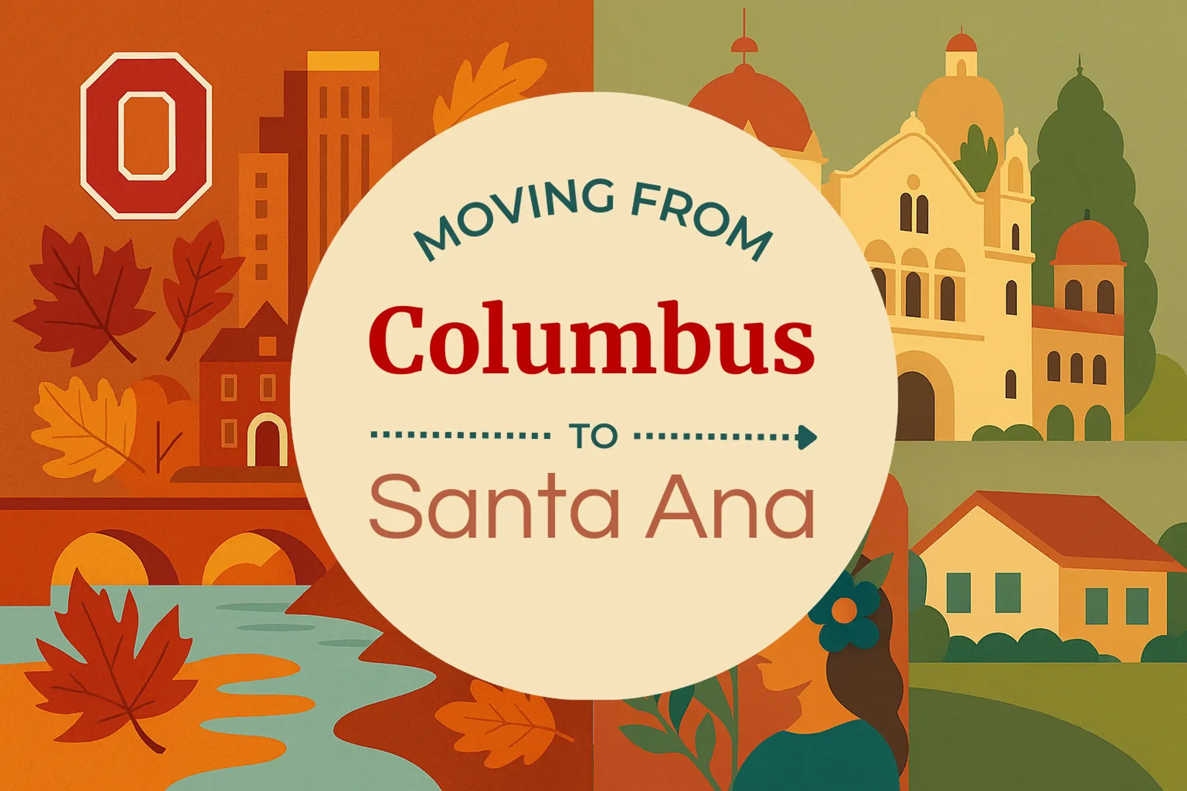 Side-by-side comparison of Columbus to Santa Ana moving companies