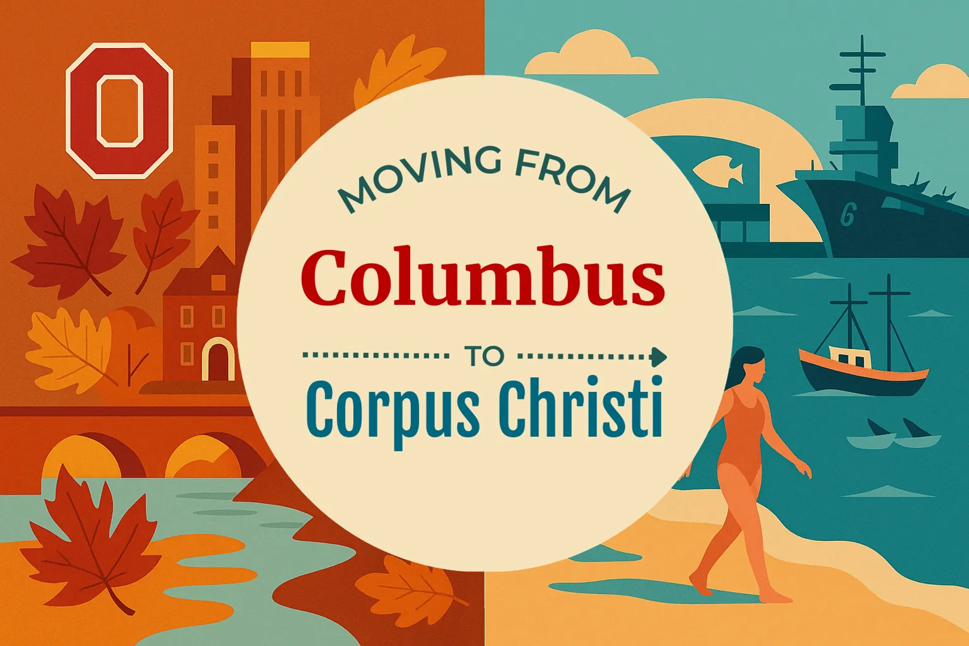 Side-by-side comparison of Columbus to Corpus Christi moving companies
