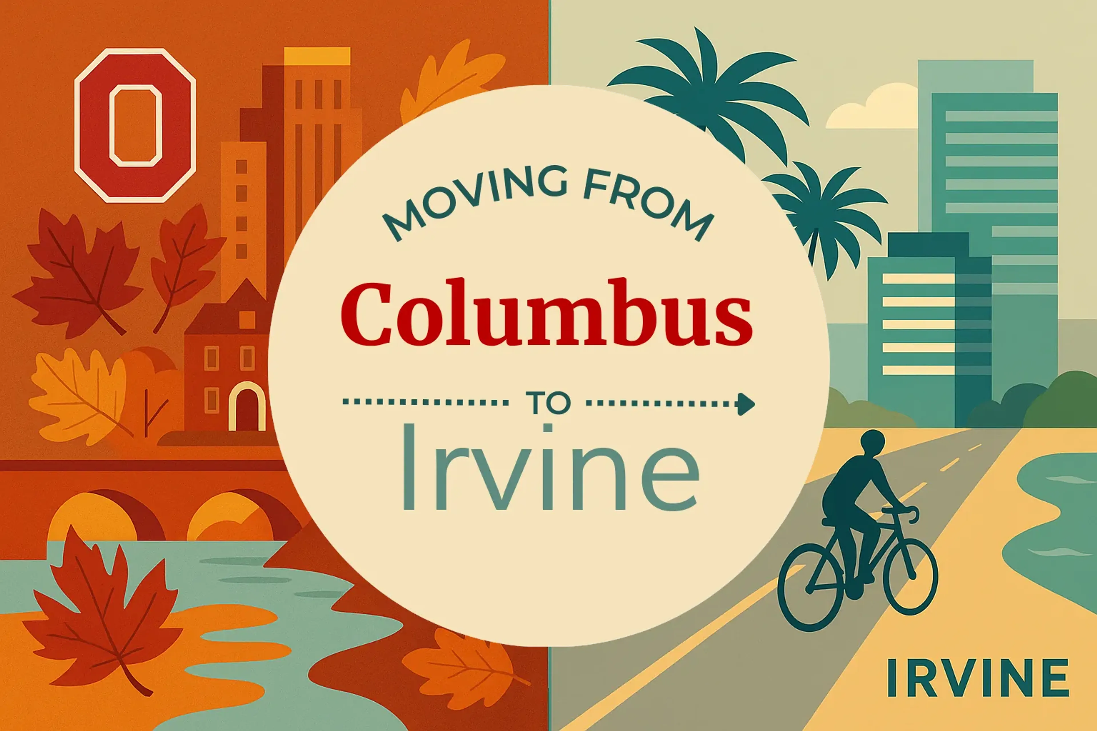 Side-by-side comparison of Columbus to Irvine moving companies