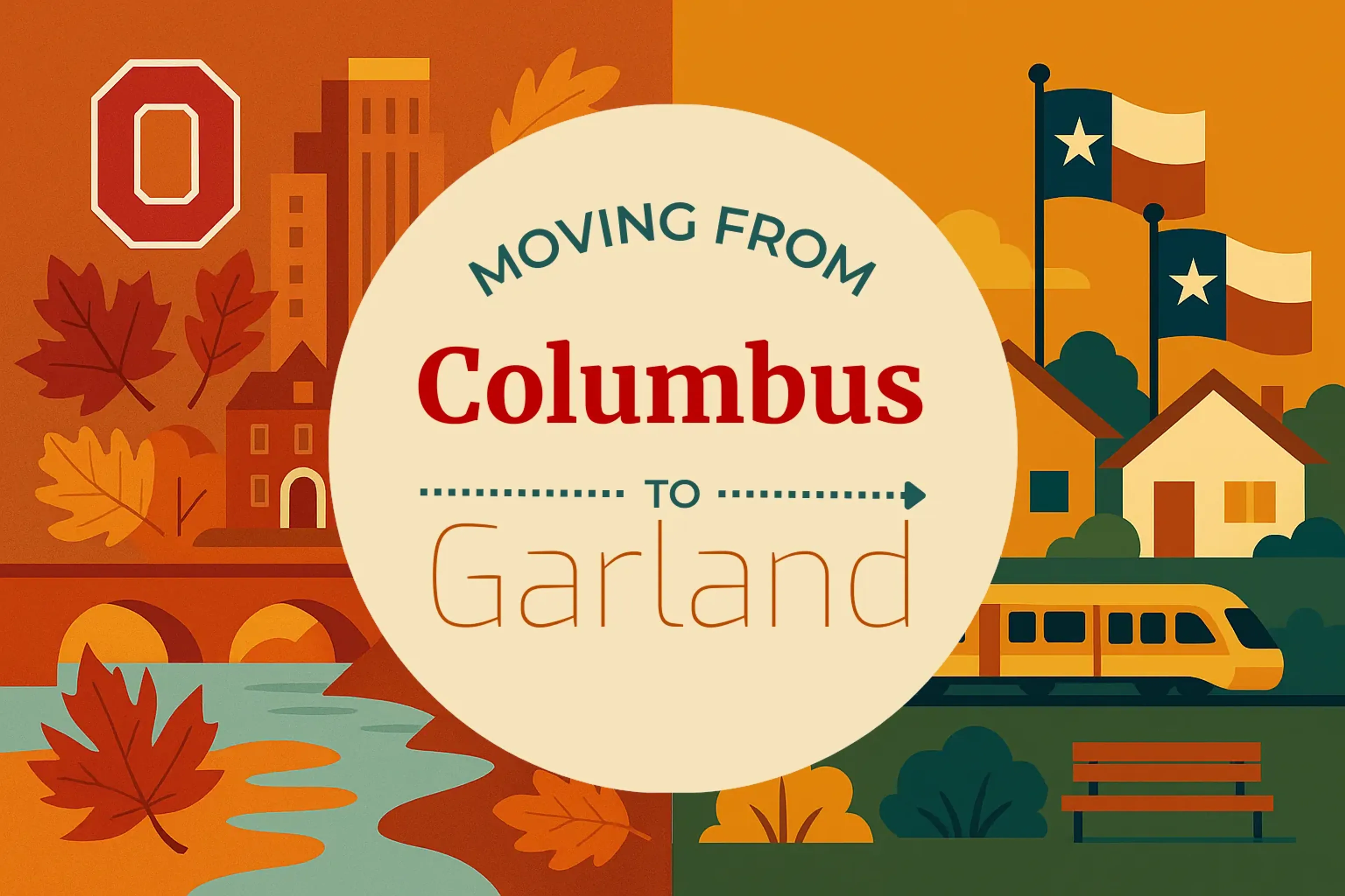 Side-by-side comparison of Columbus to Garland moving companies