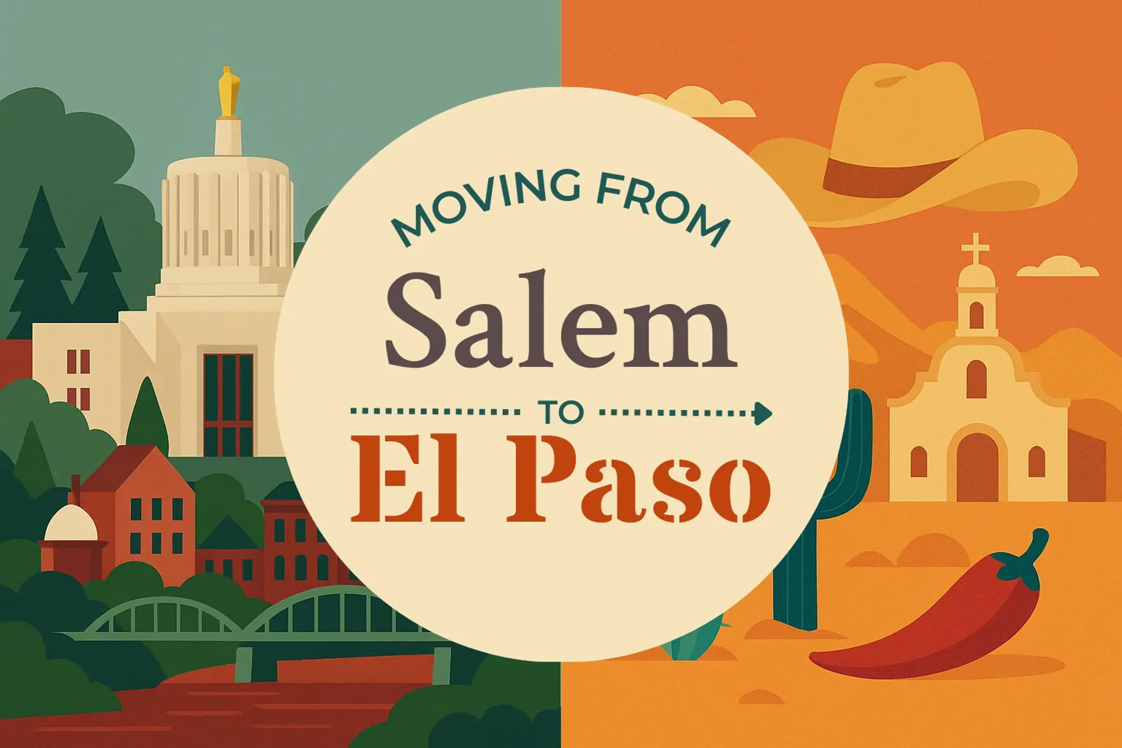 Side-by-side comparison of Salem to El Paso moving companies