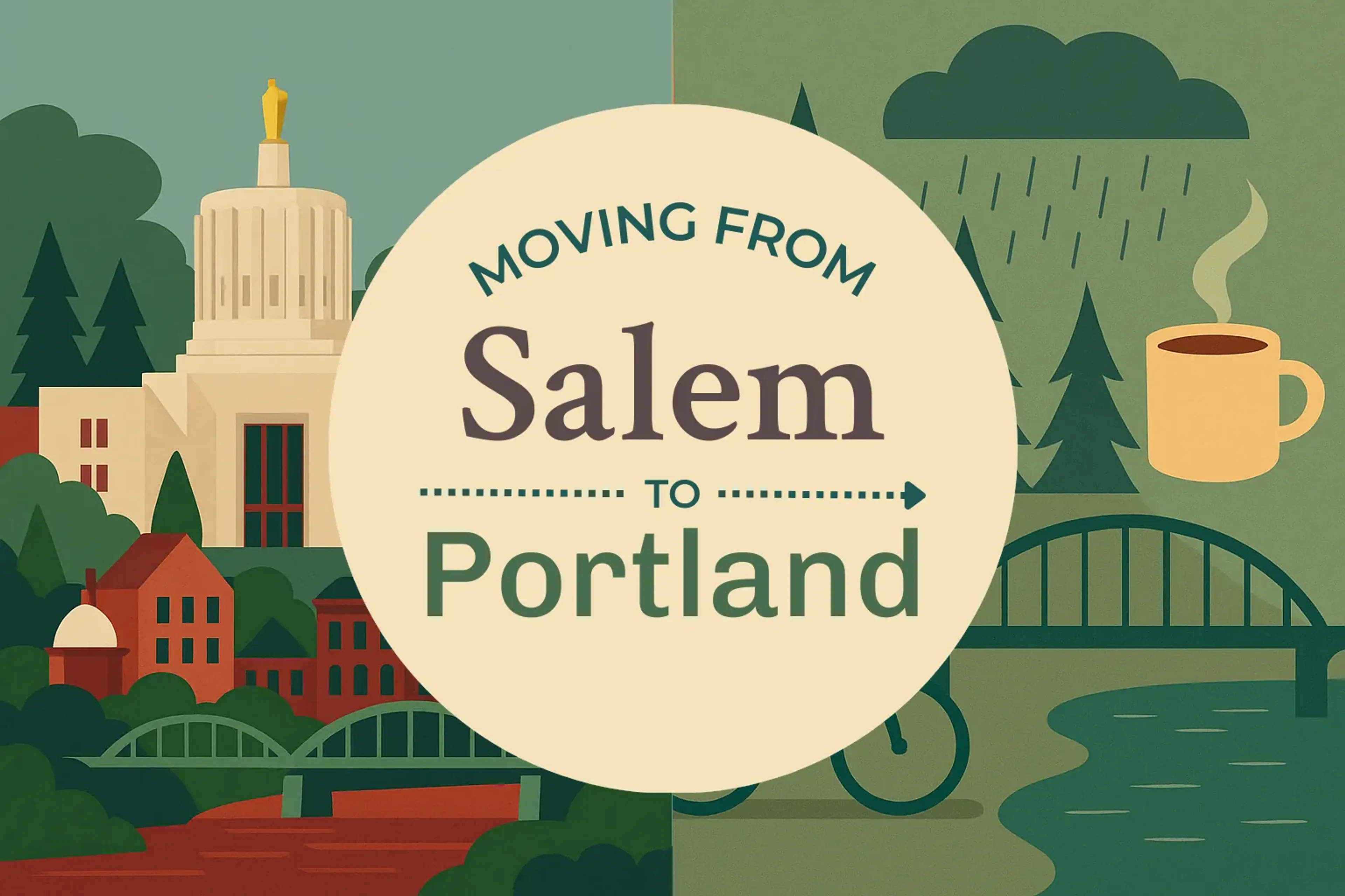 Side-by-side comparison of Salem to Portland moving companies