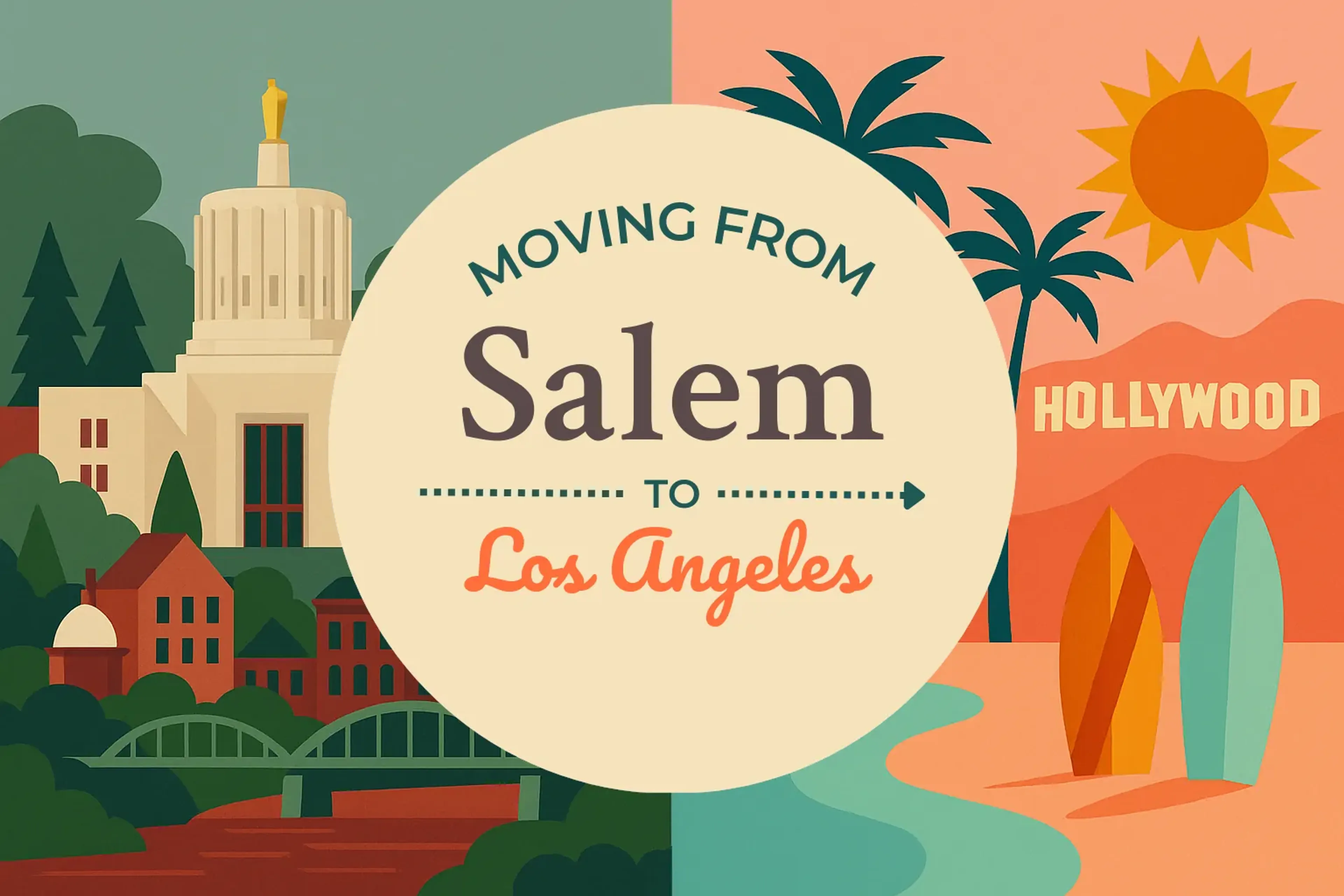 Side-by-side comparison of Salem to Los Angeles moving companies