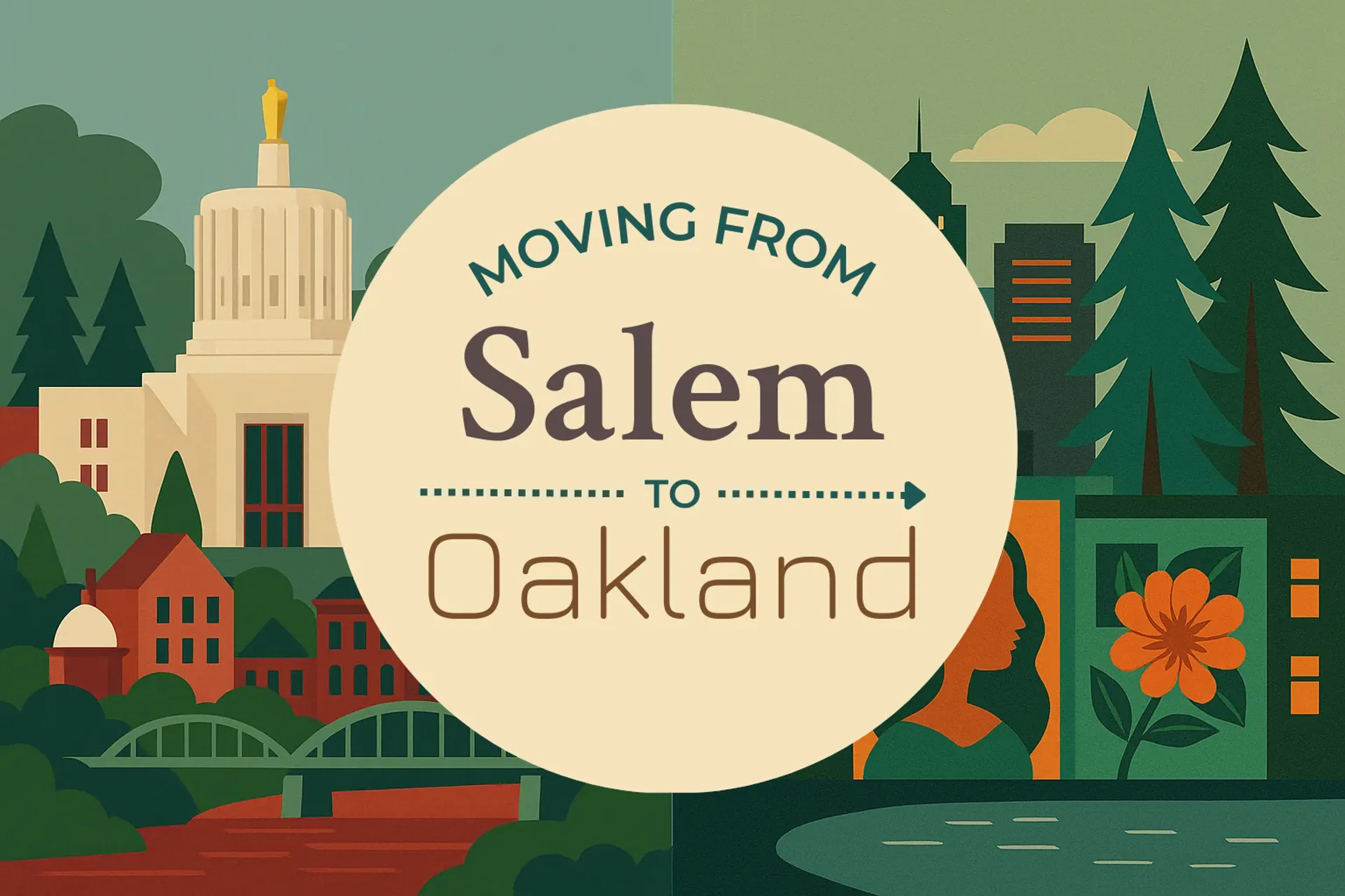 Side-by-side comparison of Salem to Oakland moving companies