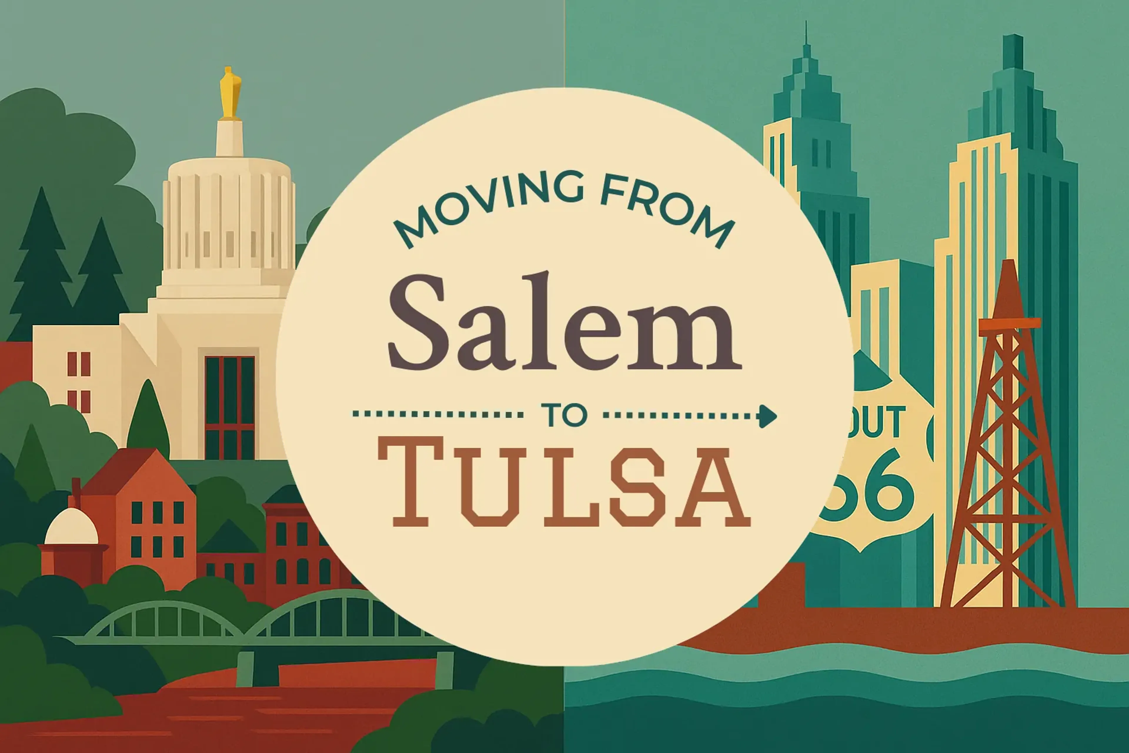 Side-by-side comparison of Salem to Tulsa moving companies