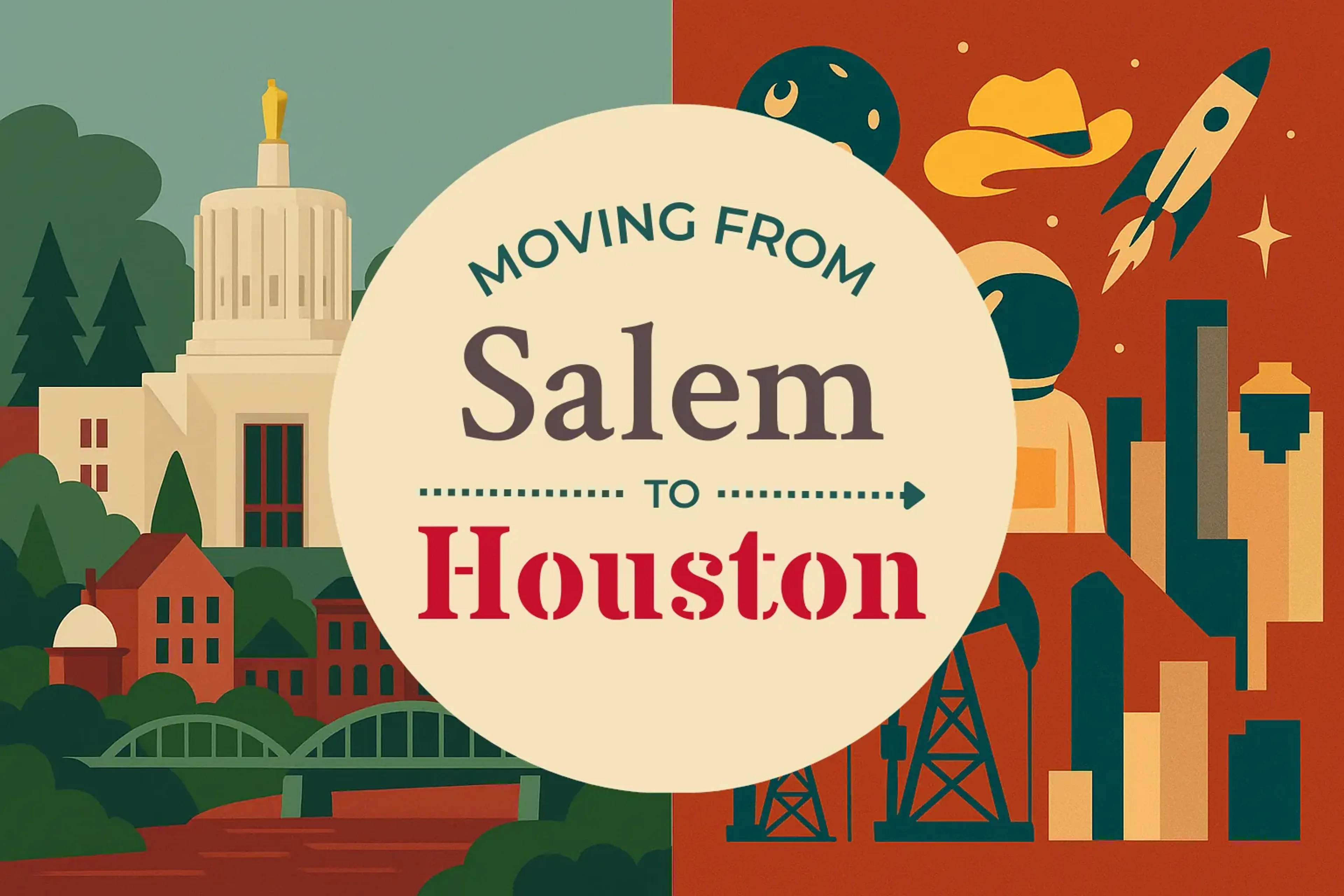 Side-by-side comparison of Salem to Houston moving companies