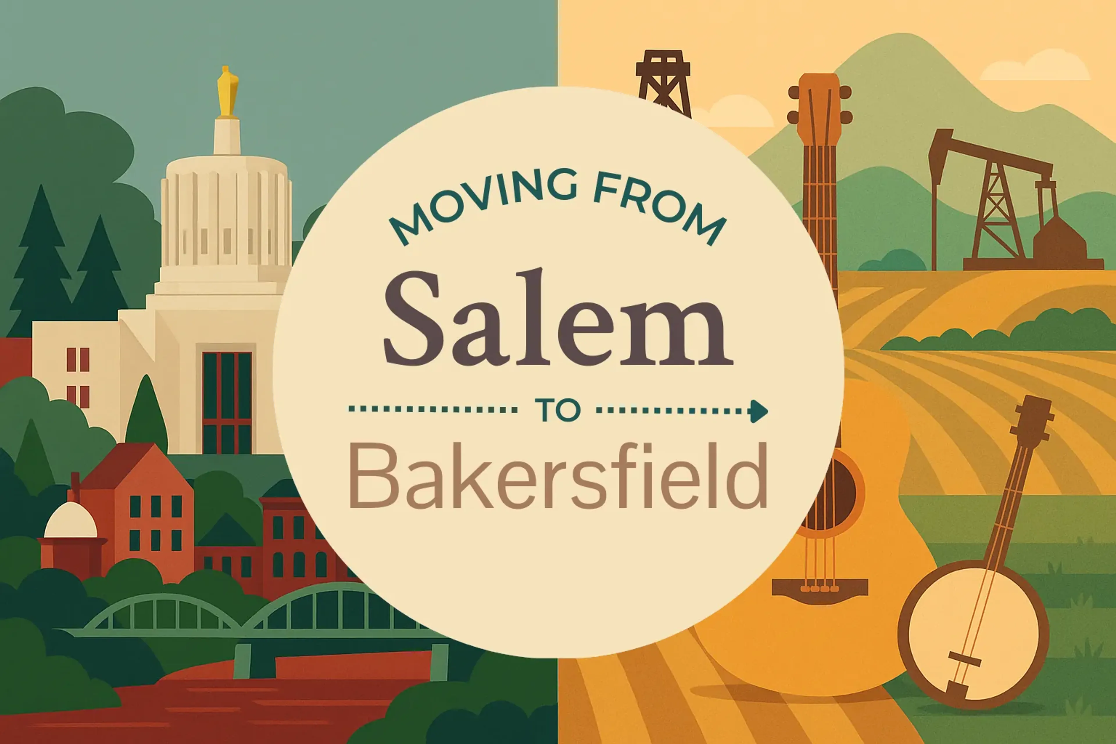 Side-by-side comparison of Salem to Bakersfield moving companies