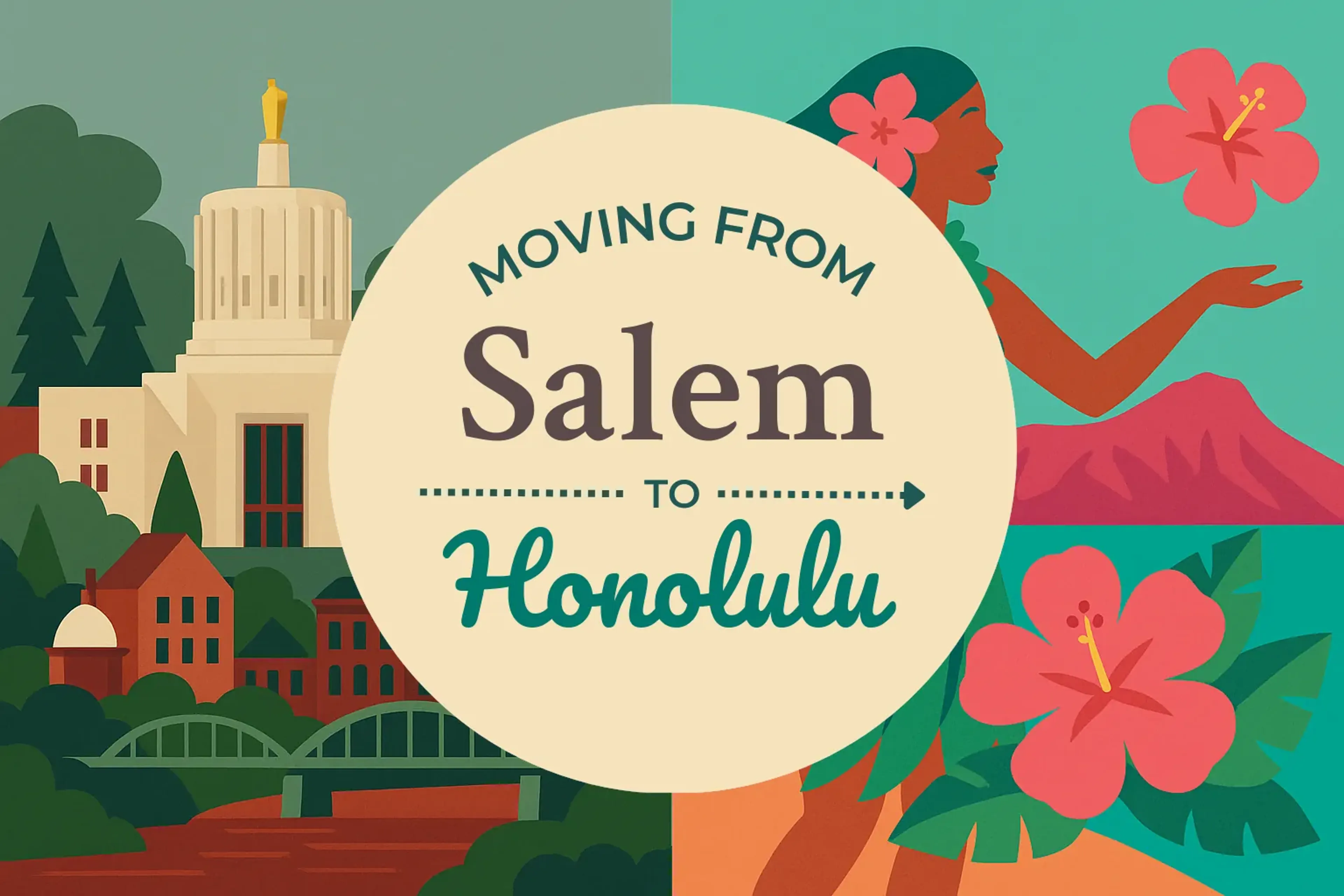 Side-by-side comparison of Salem to Honolulu moving companies