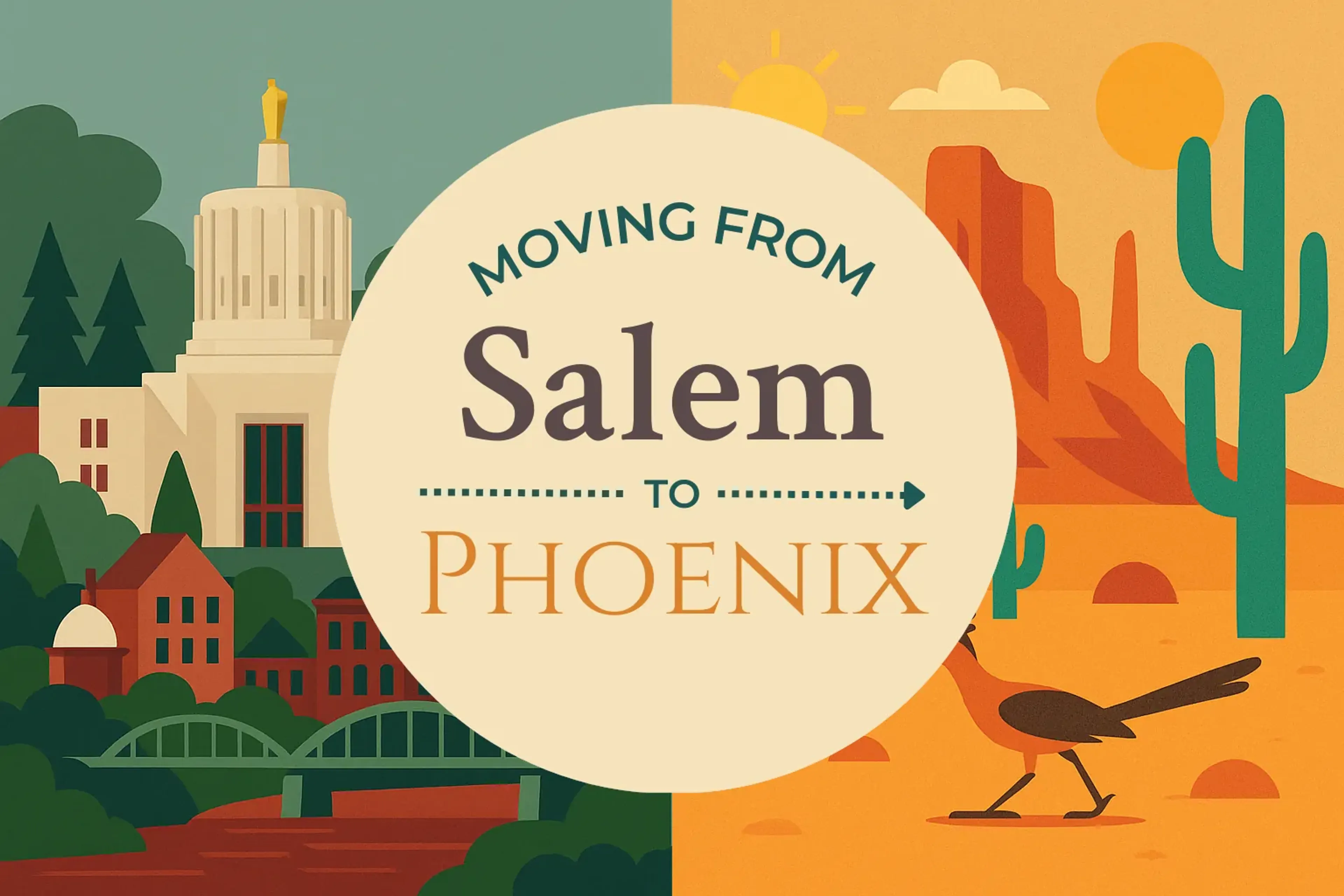 Side-by-side comparison of Salem to Phoenix moving companies