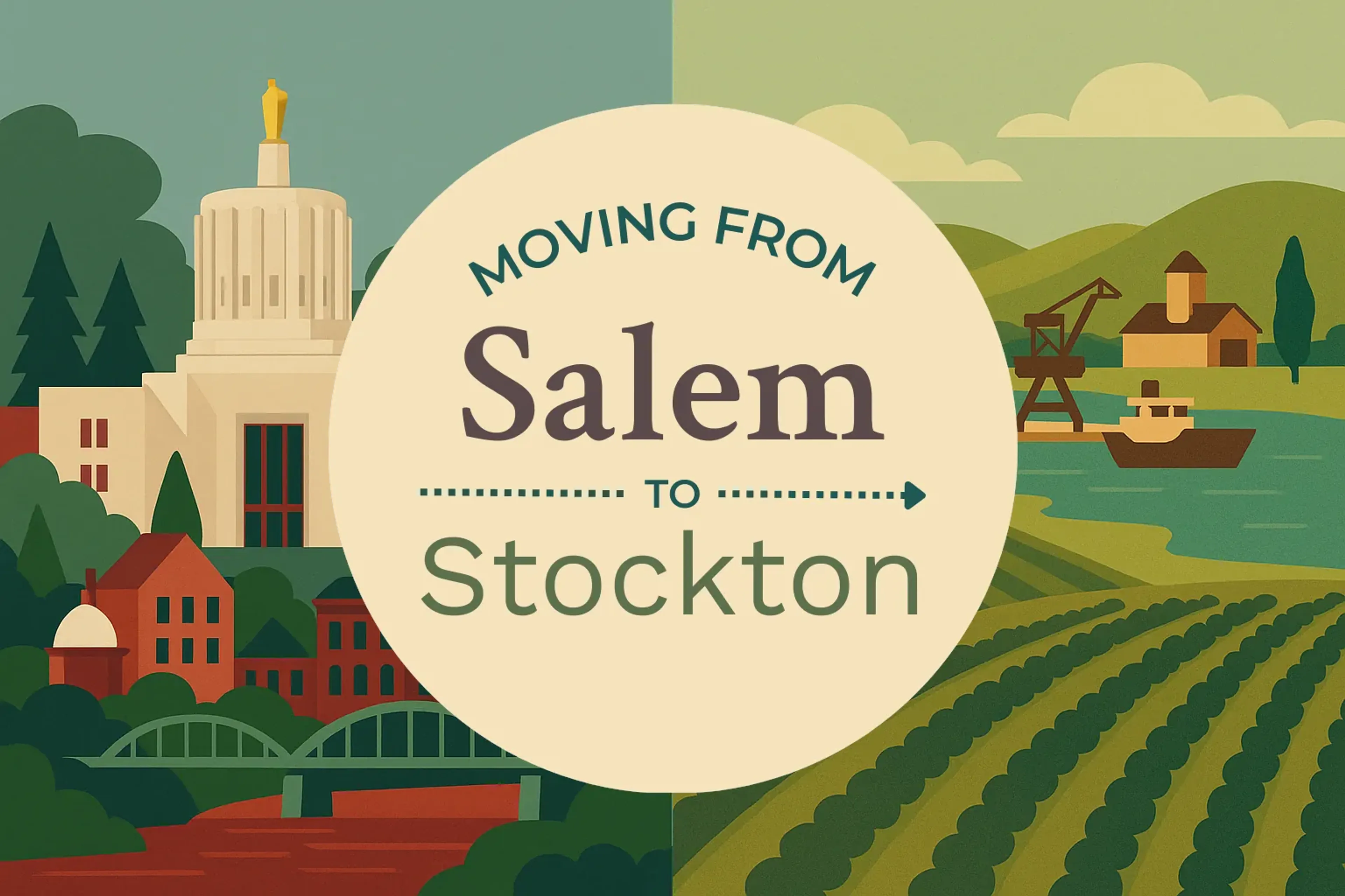 Side-by-side comparison of Salem to Stockton moving companies