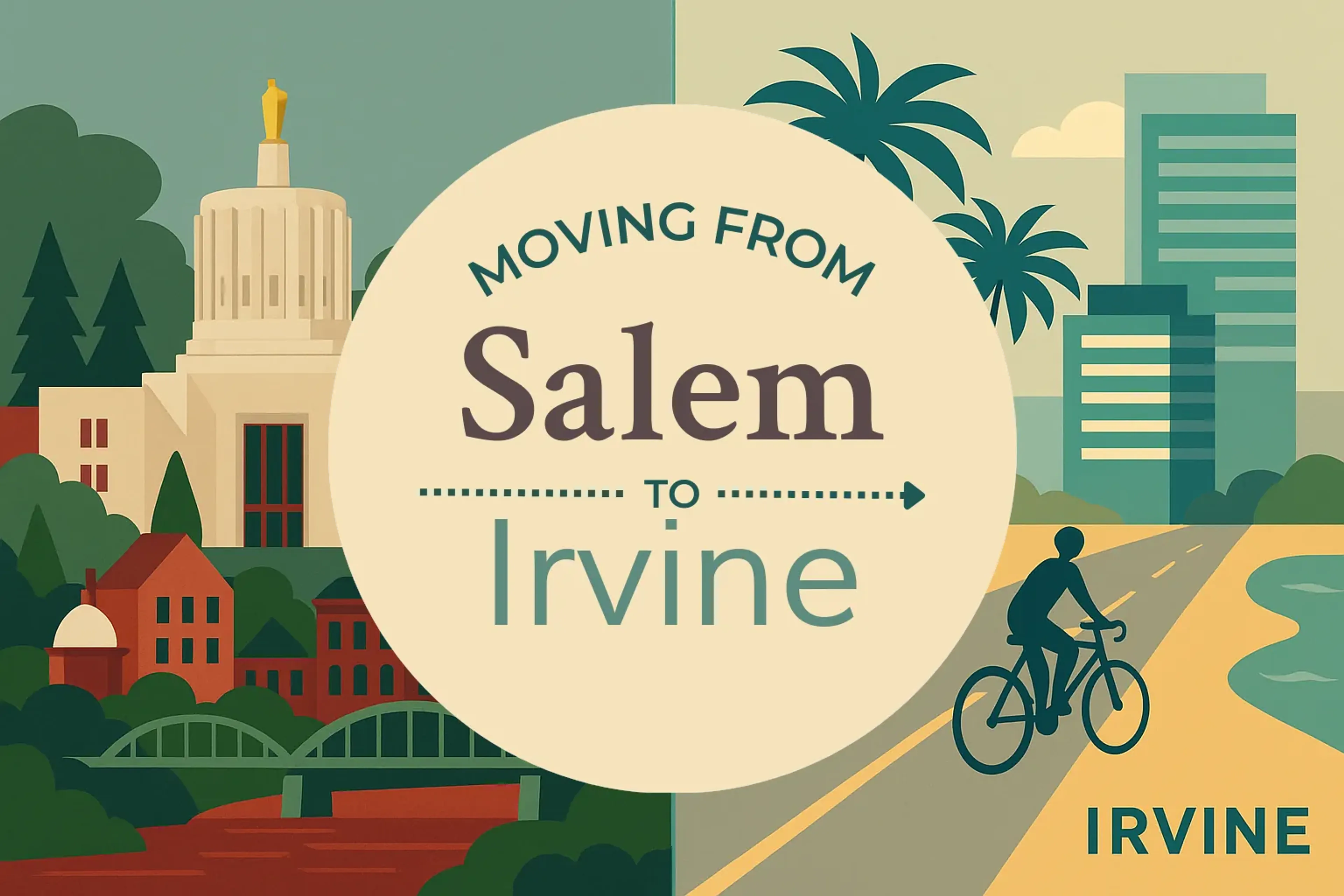 Side-by-side comparison of Salem to Irvine moving companies