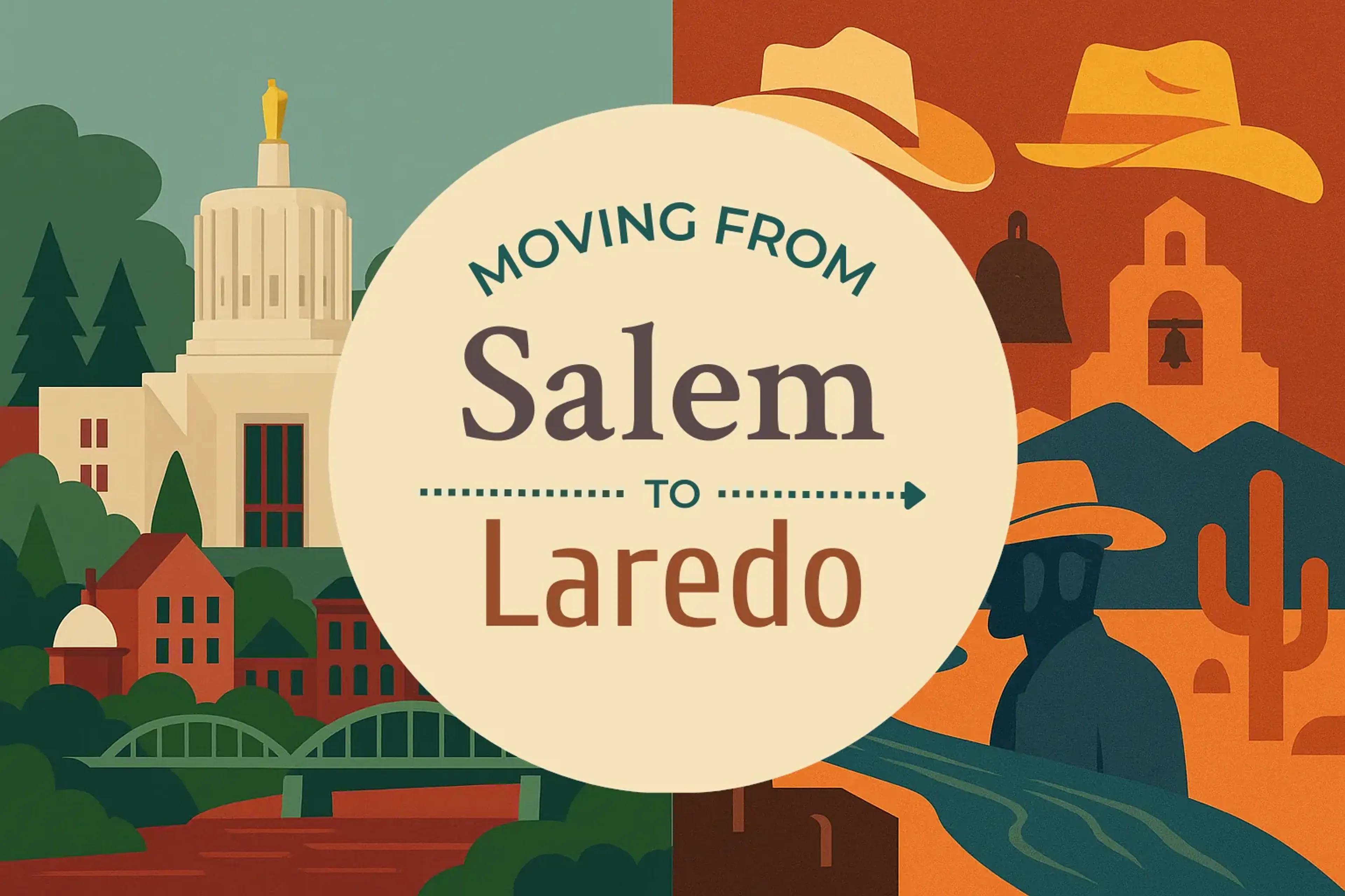 Side-by-side comparison of Salem to Laredo moving companies
