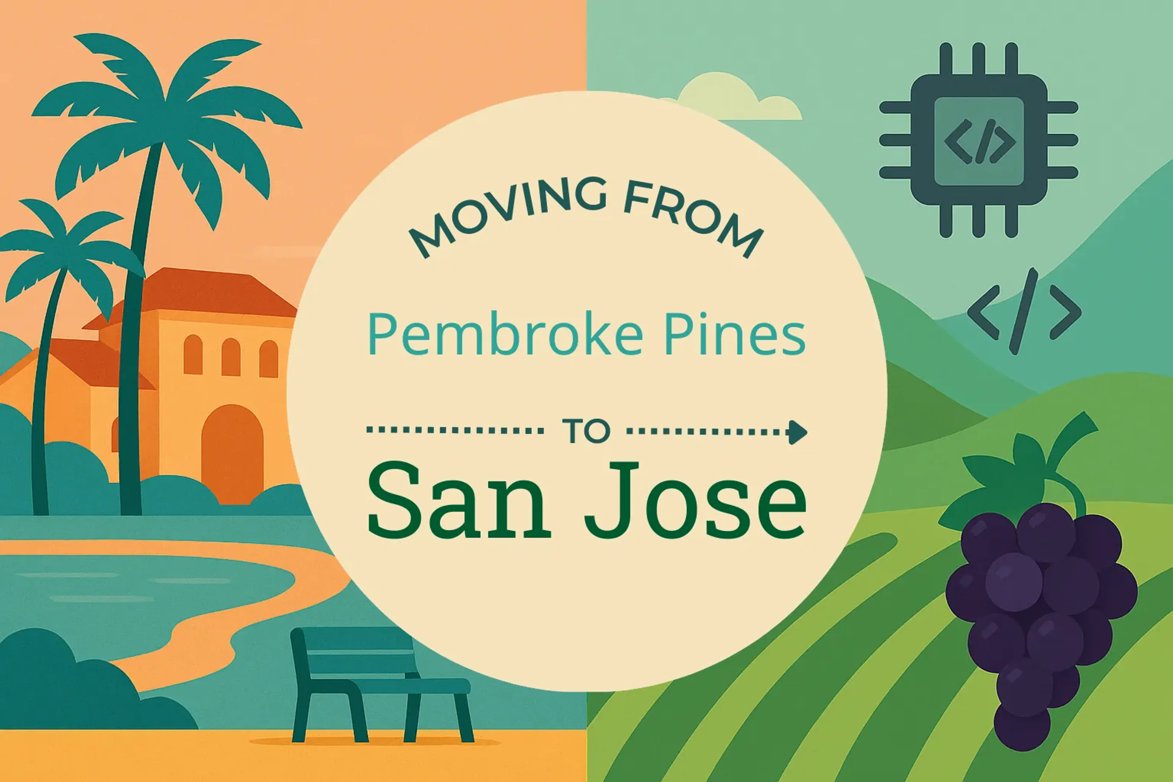 Side-by-side comparison of Pembroke Pines to San Jose moving companies
