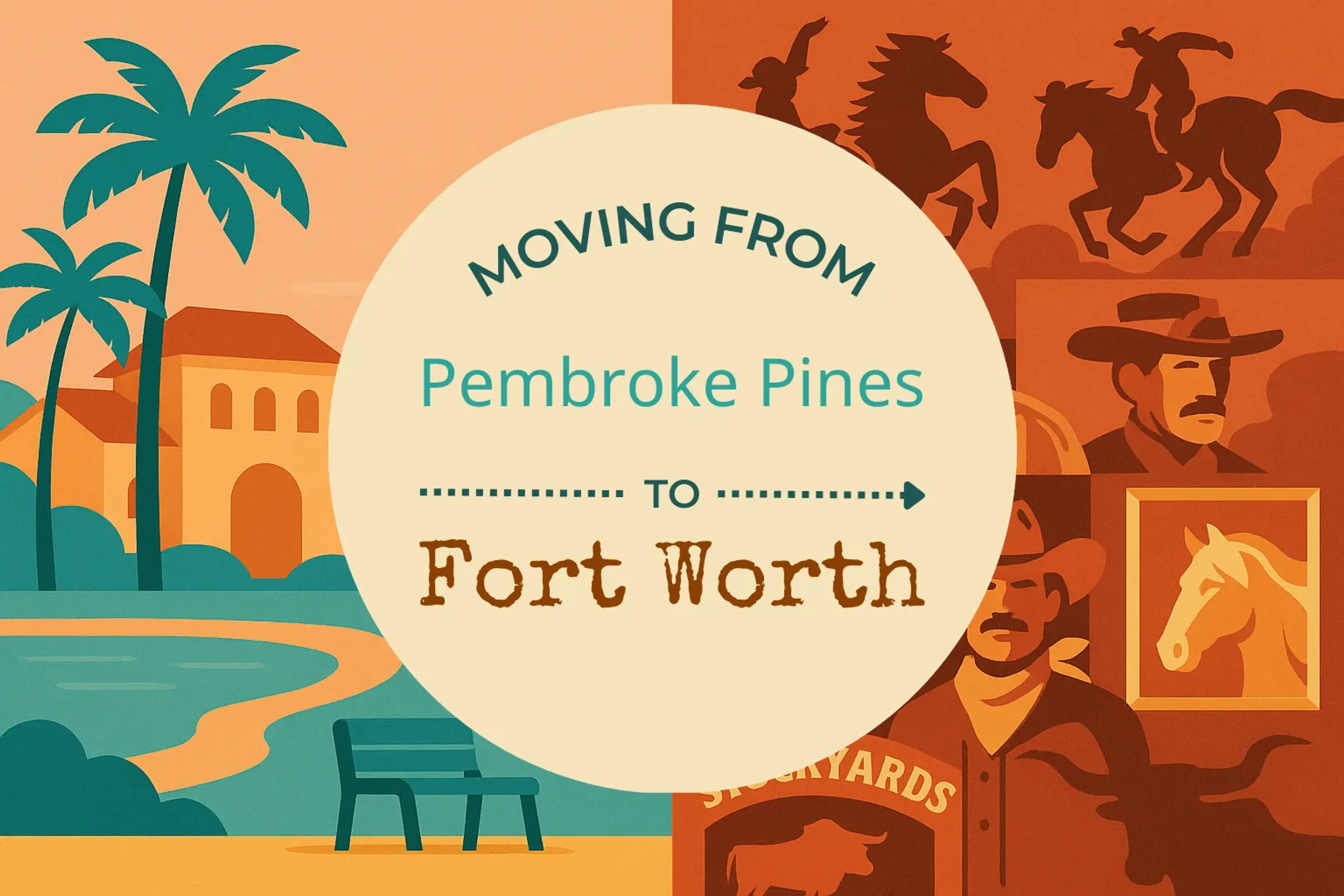 Side-by-side comparison of Pembroke Pines to Fort Worth moving companies