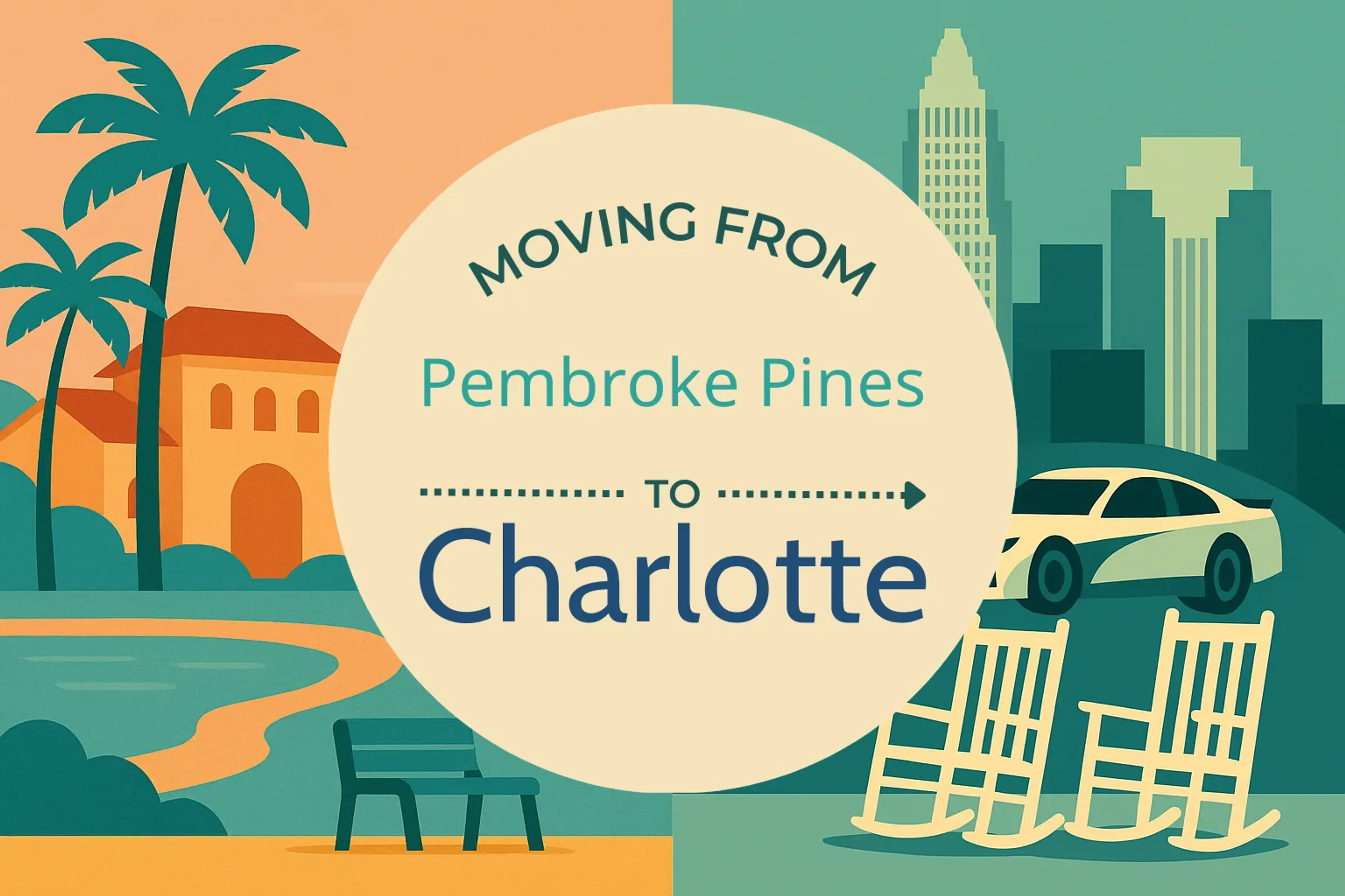 Side-by-side comparison of Pembroke Pines to Charlotte moving companies