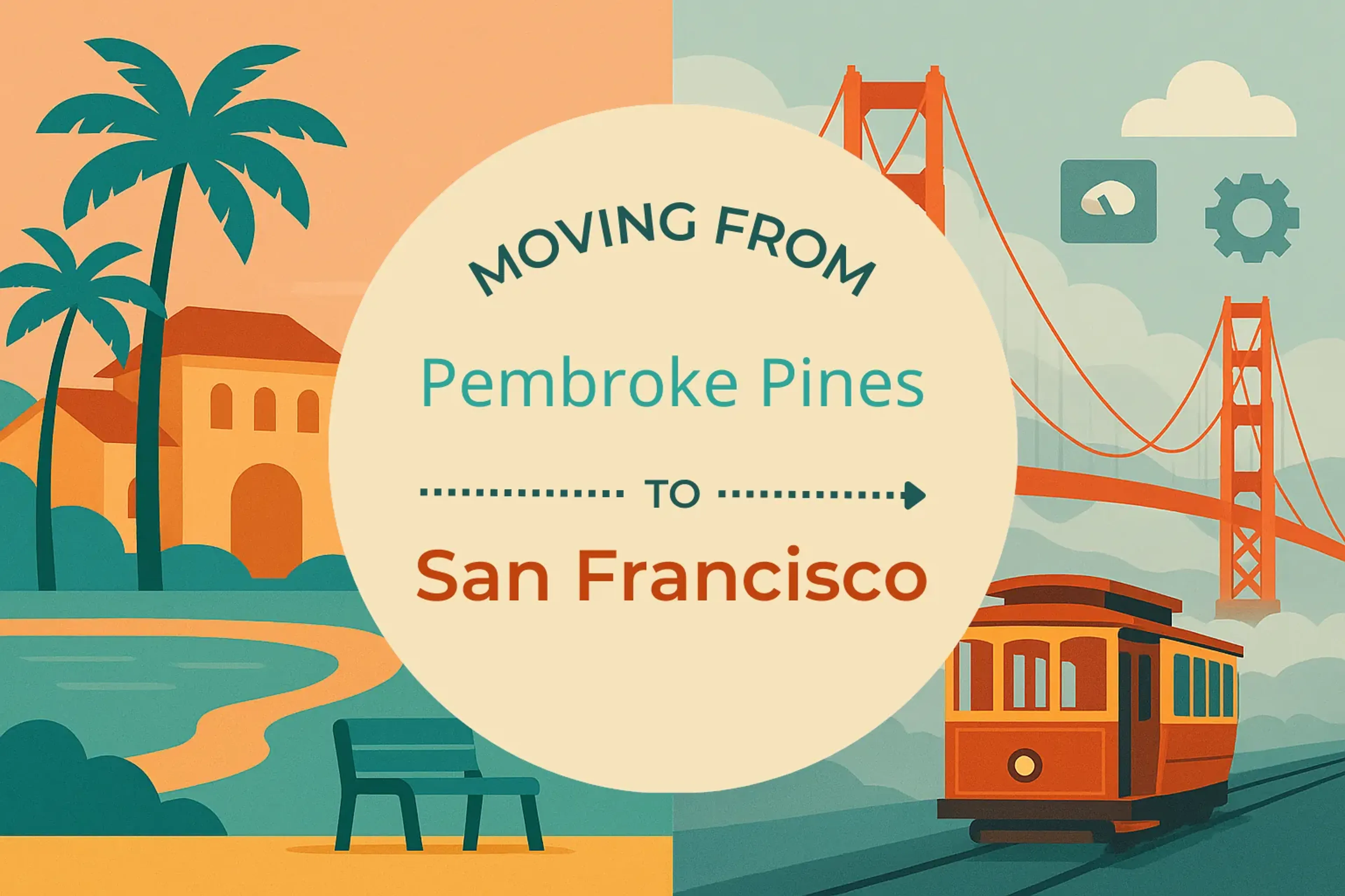 Side-by-side comparison of Pembroke Pines to San Francisco moving companies