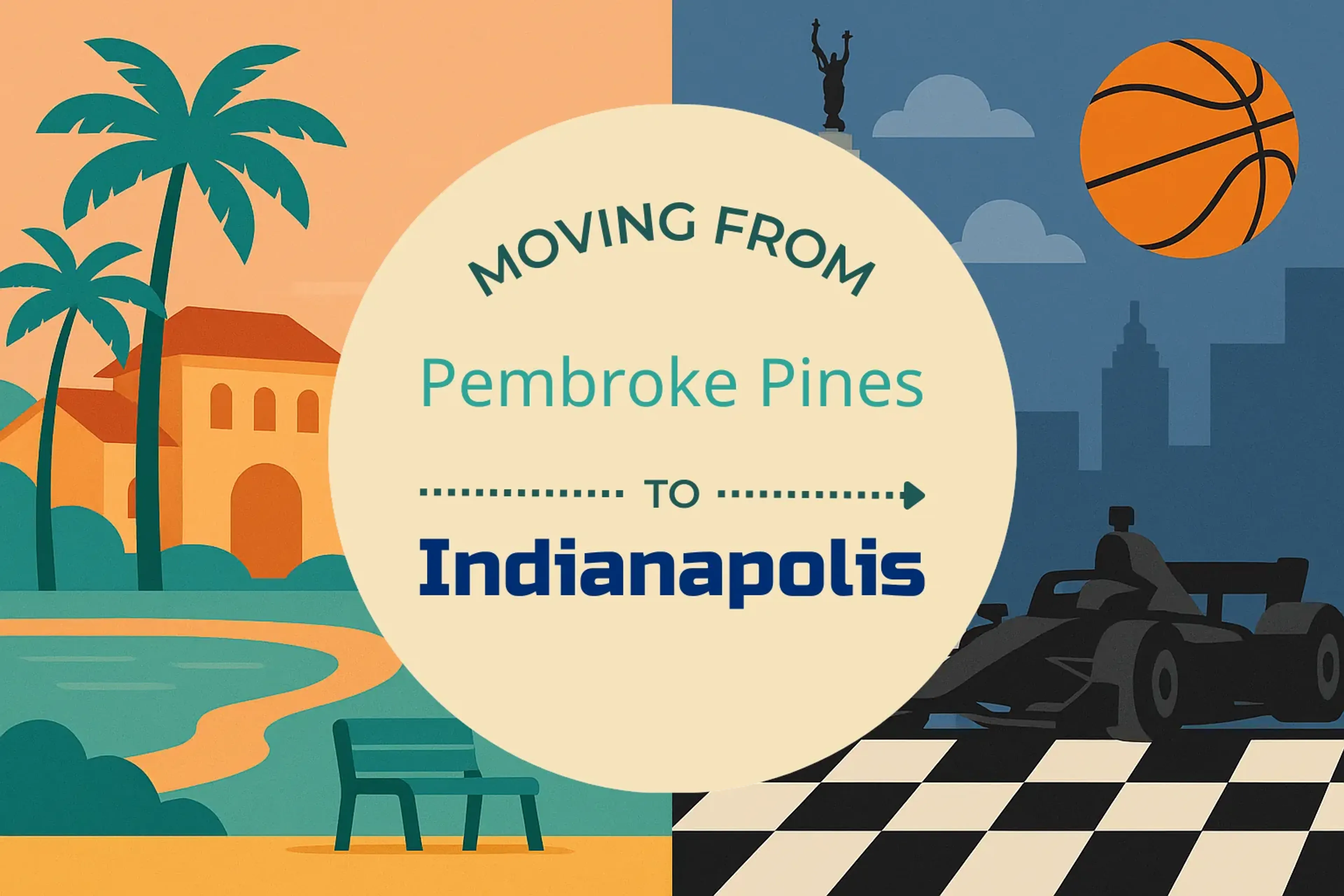 Side-by-side comparison of Pembroke Pines to Indianapolis moving companies