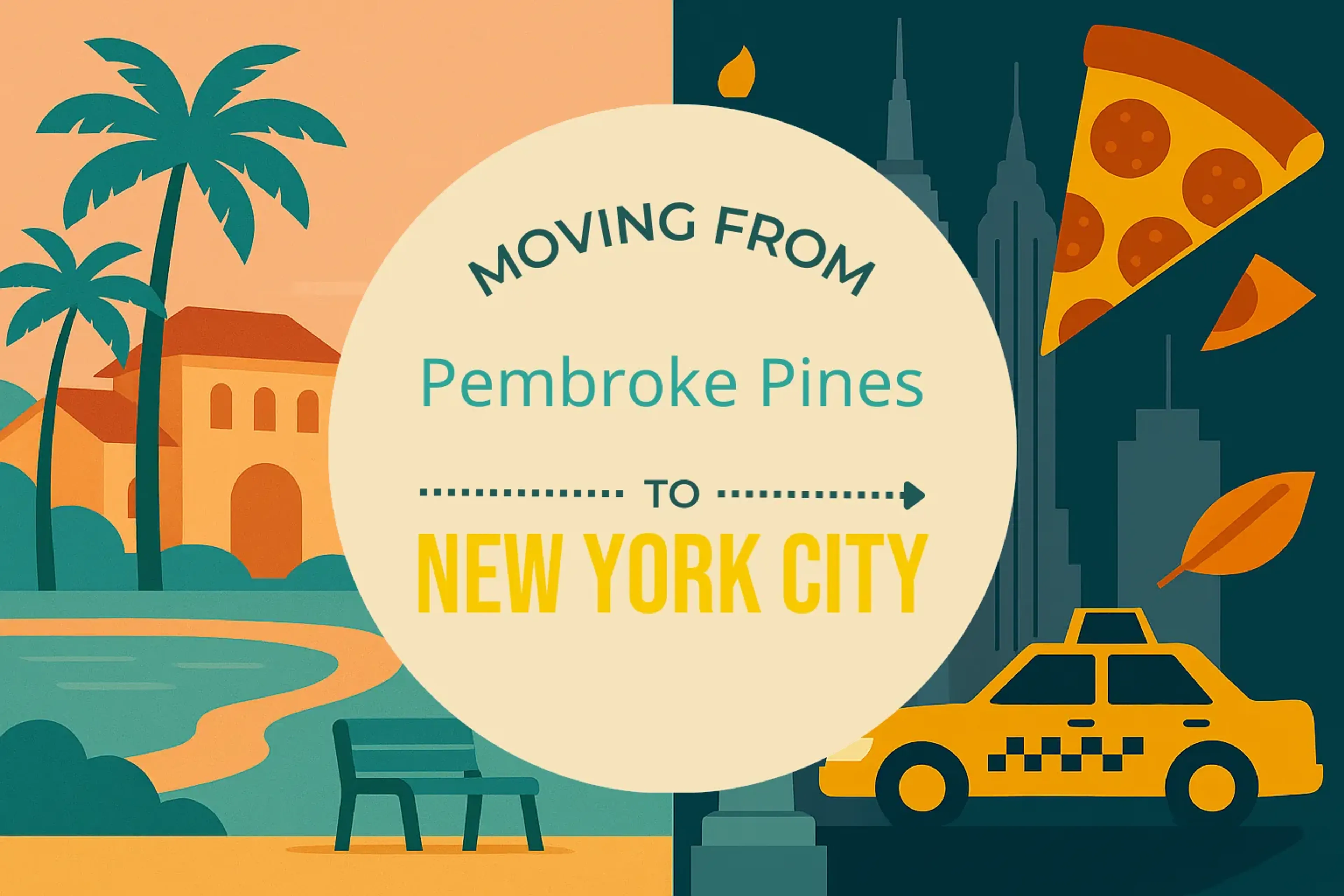 Side-by-side comparison of Pembroke Pines to New York City moving companies