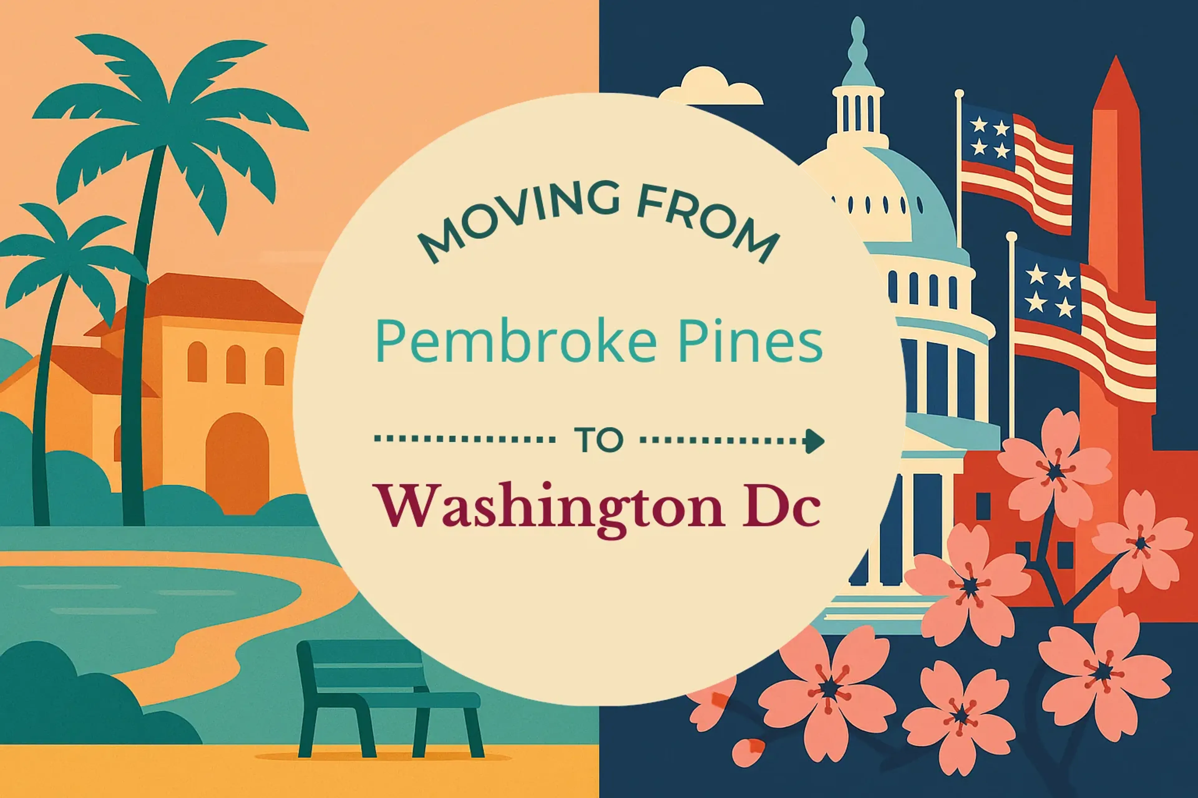 Side-by-side comparison of Pembroke Pines to Washington DC moving companies