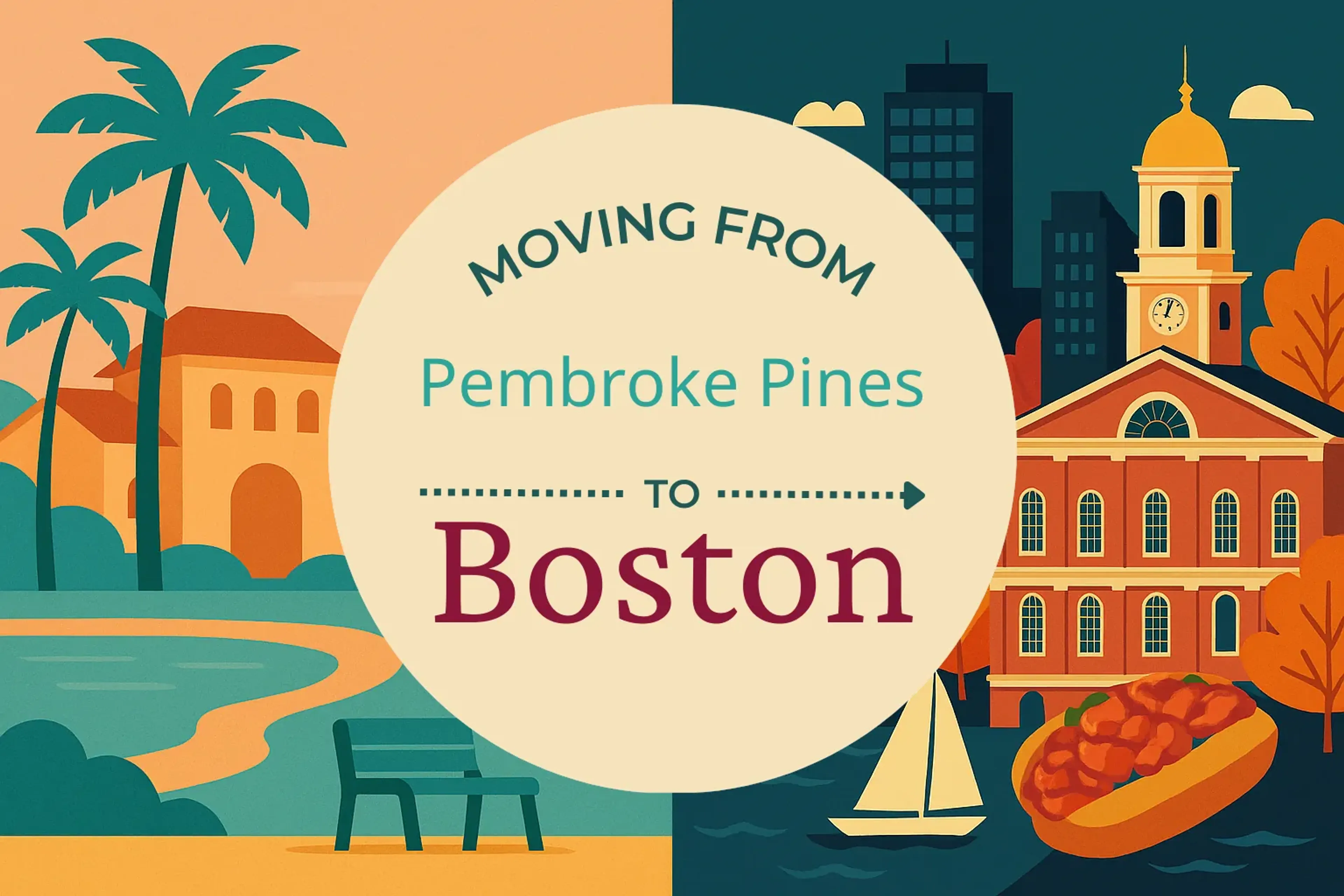 Side-by-side comparison of Pembroke Pines to Boston moving companies