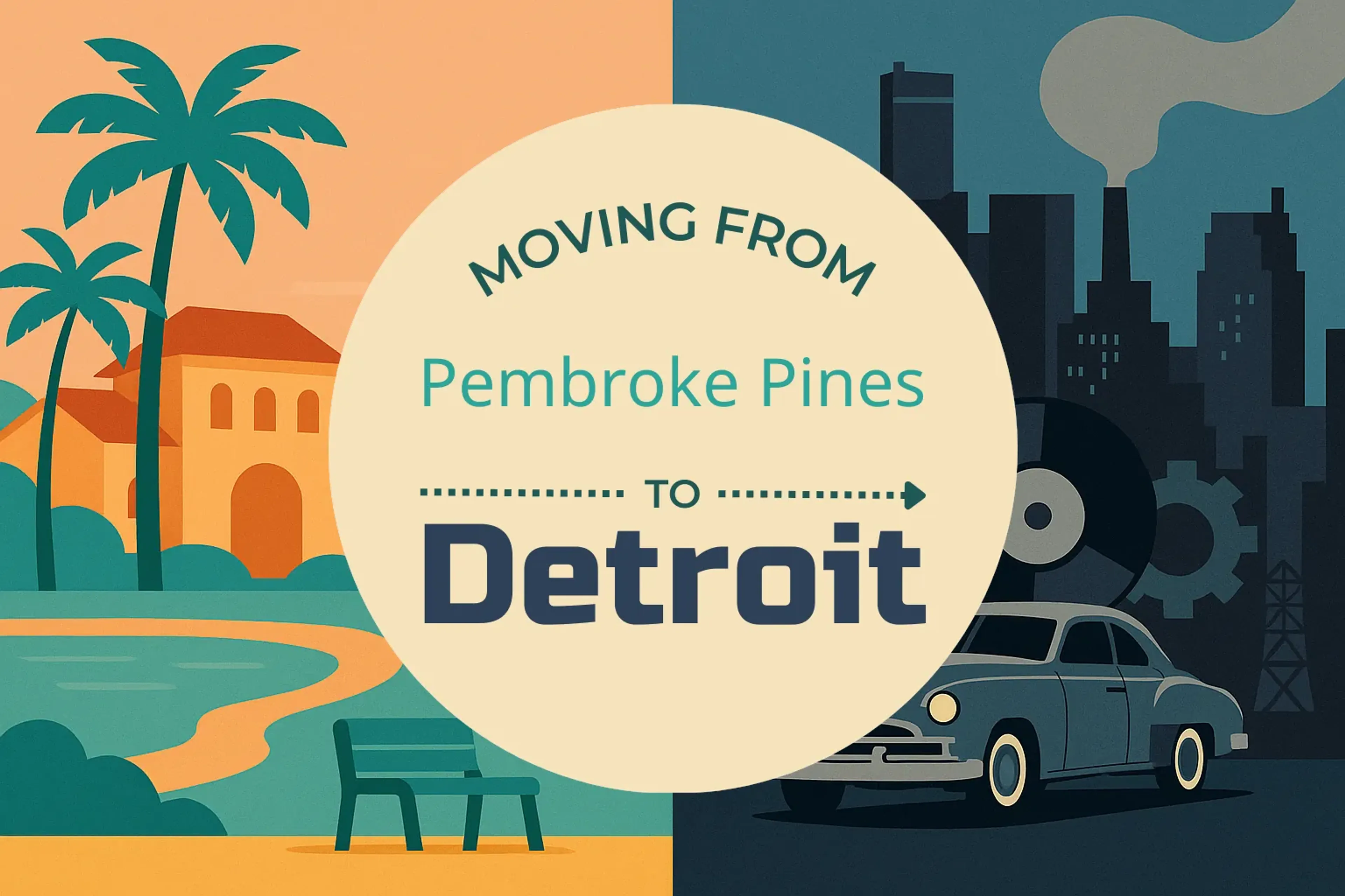 Side-by-side comparison of Pembroke Pines to Detroit moving companies