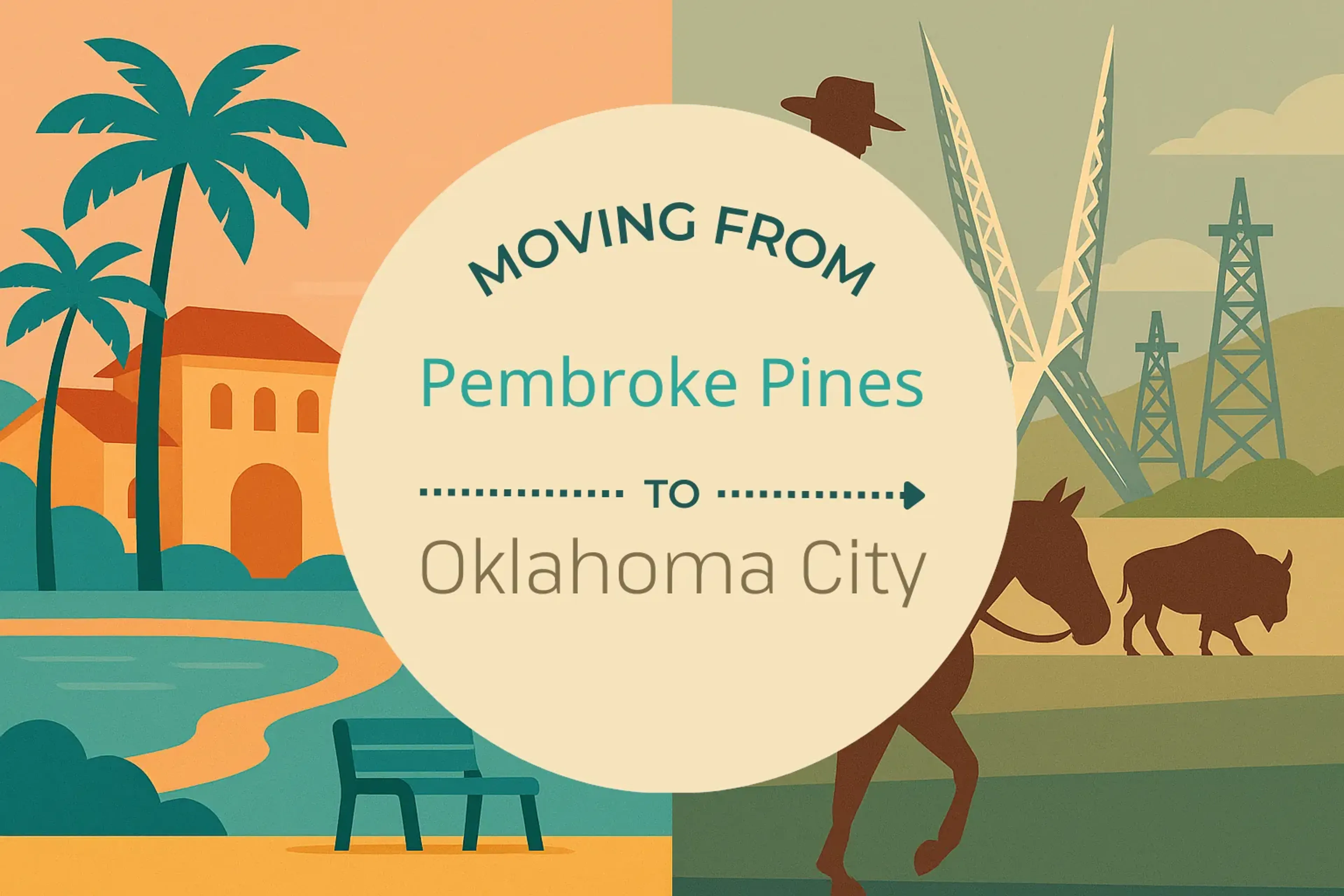 Side-by-side comparison of Pembroke Pines to Oklahoma City moving companies