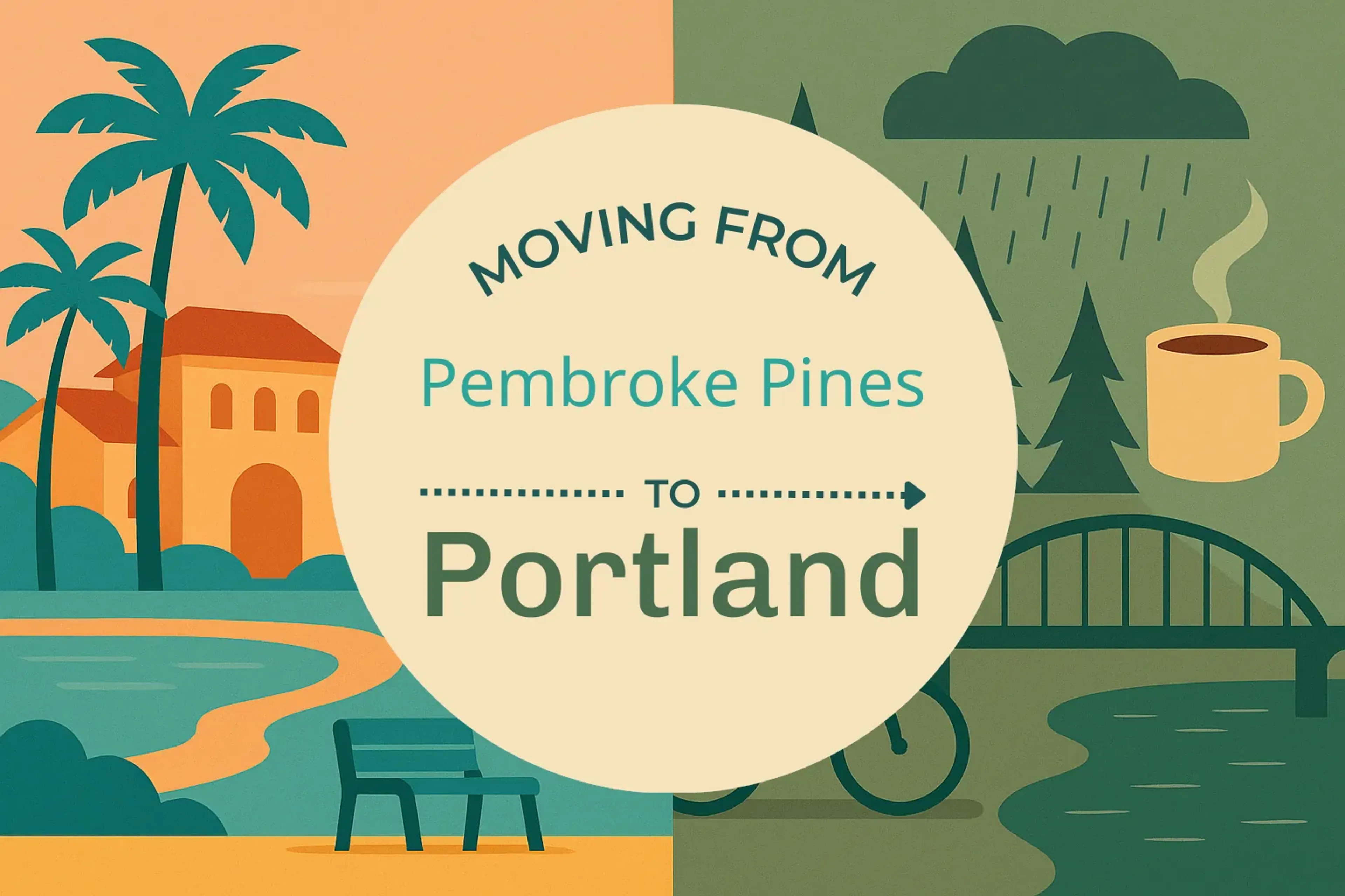 Side-by-side comparison of Pembroke Pines to Portland moving companies