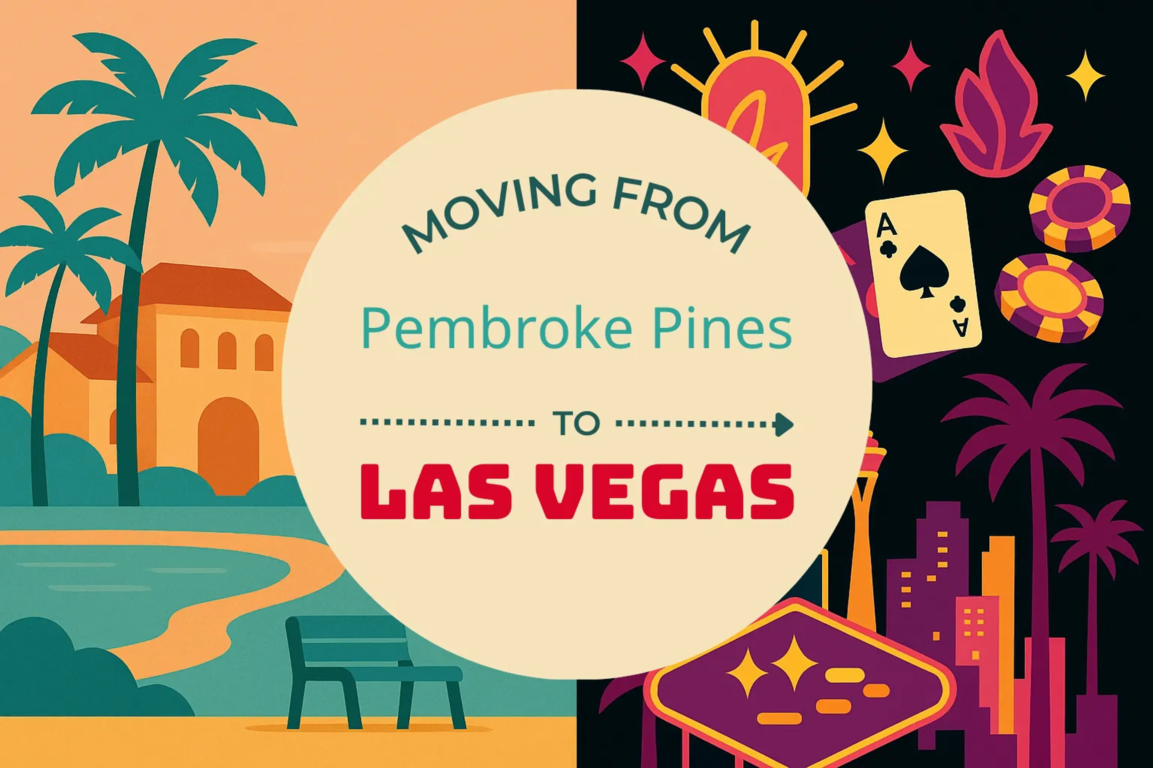 Side-by-side comparison of Pembroke Pines to Las Vegas moving companies