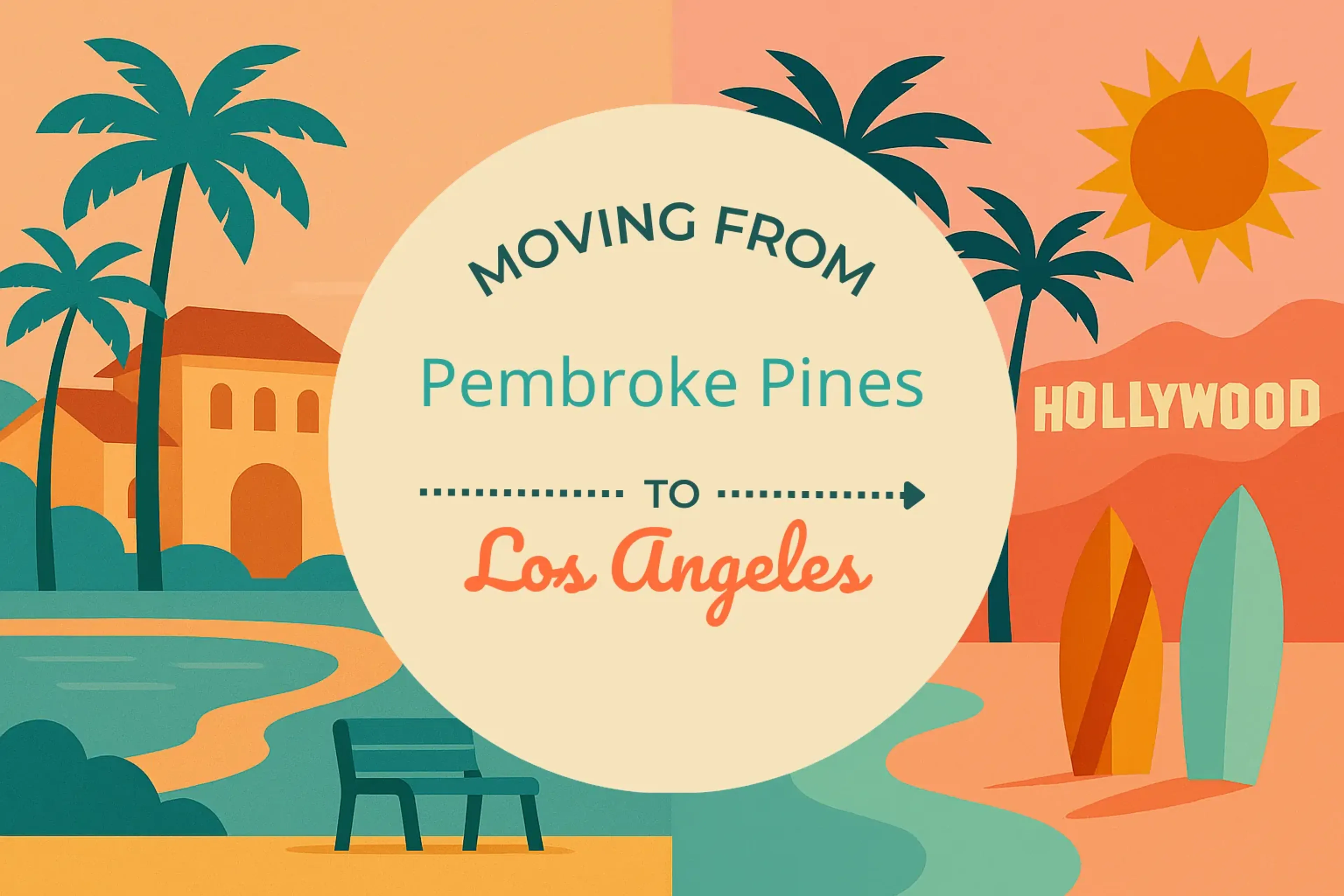 Side-by-side comparison of Pembroke Pines to Los Angeles moving companies