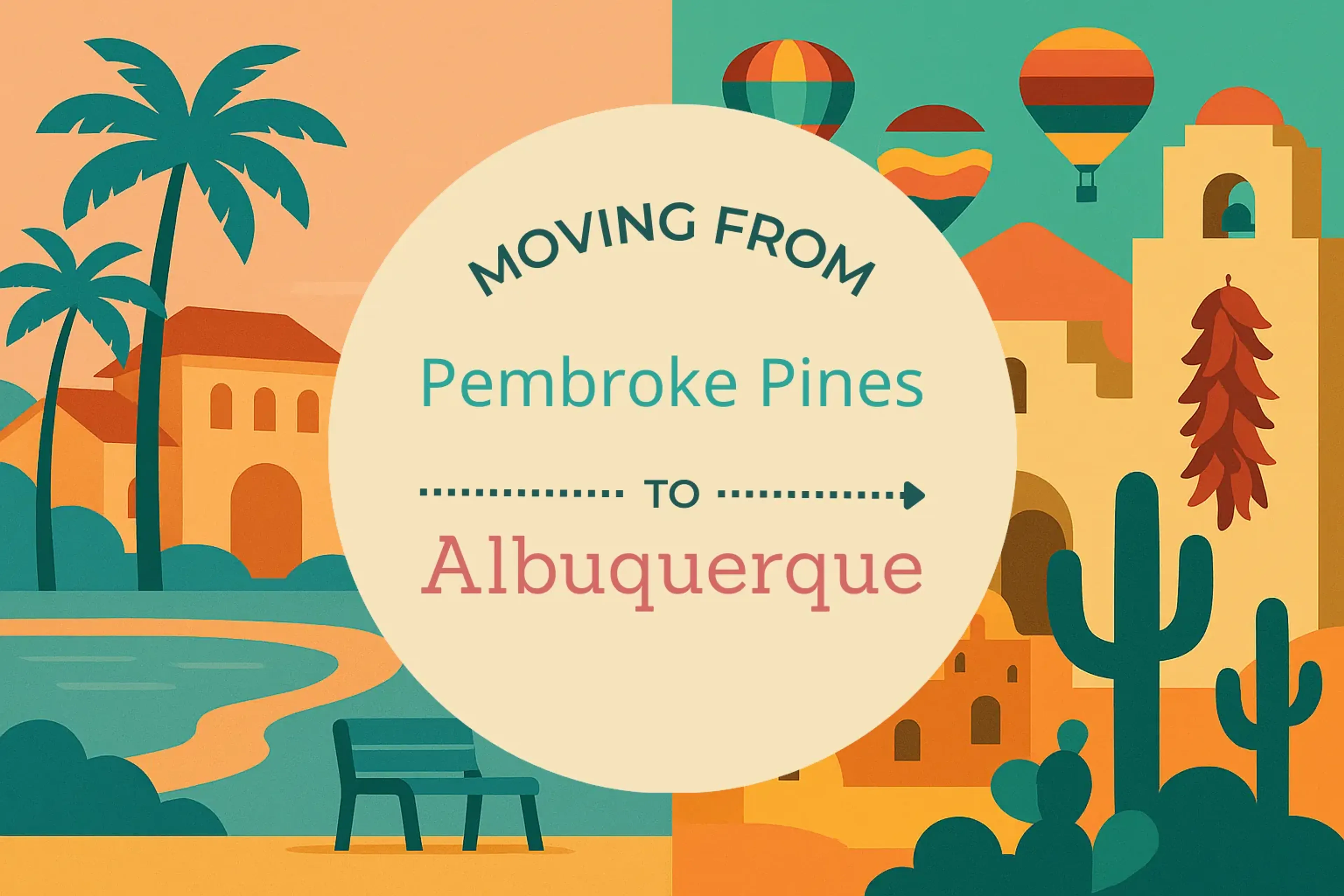 Side-by-side comparison of Pembroke Pines to Albuquerque moving companies