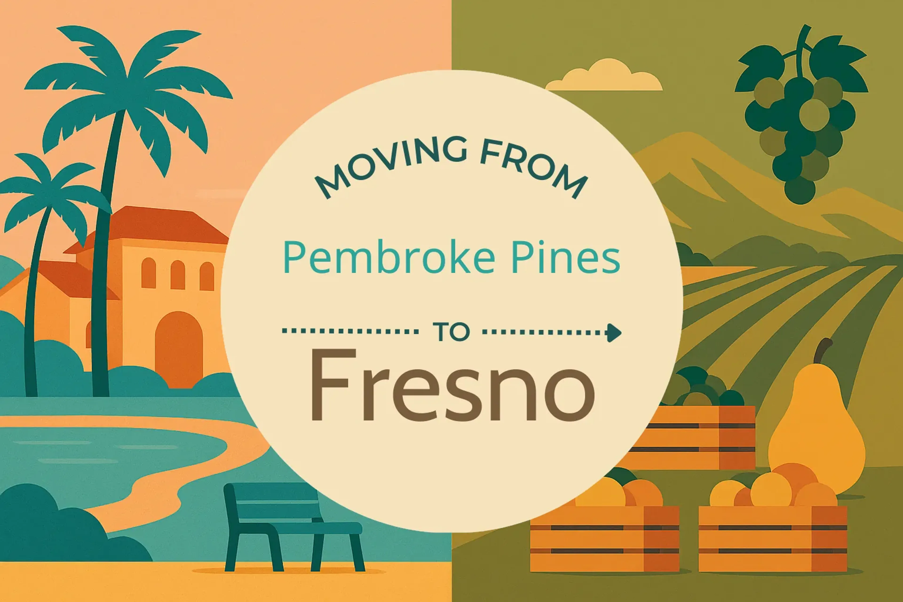 Side-by-side comparison of Pembroke Pines to Fresno moving companies