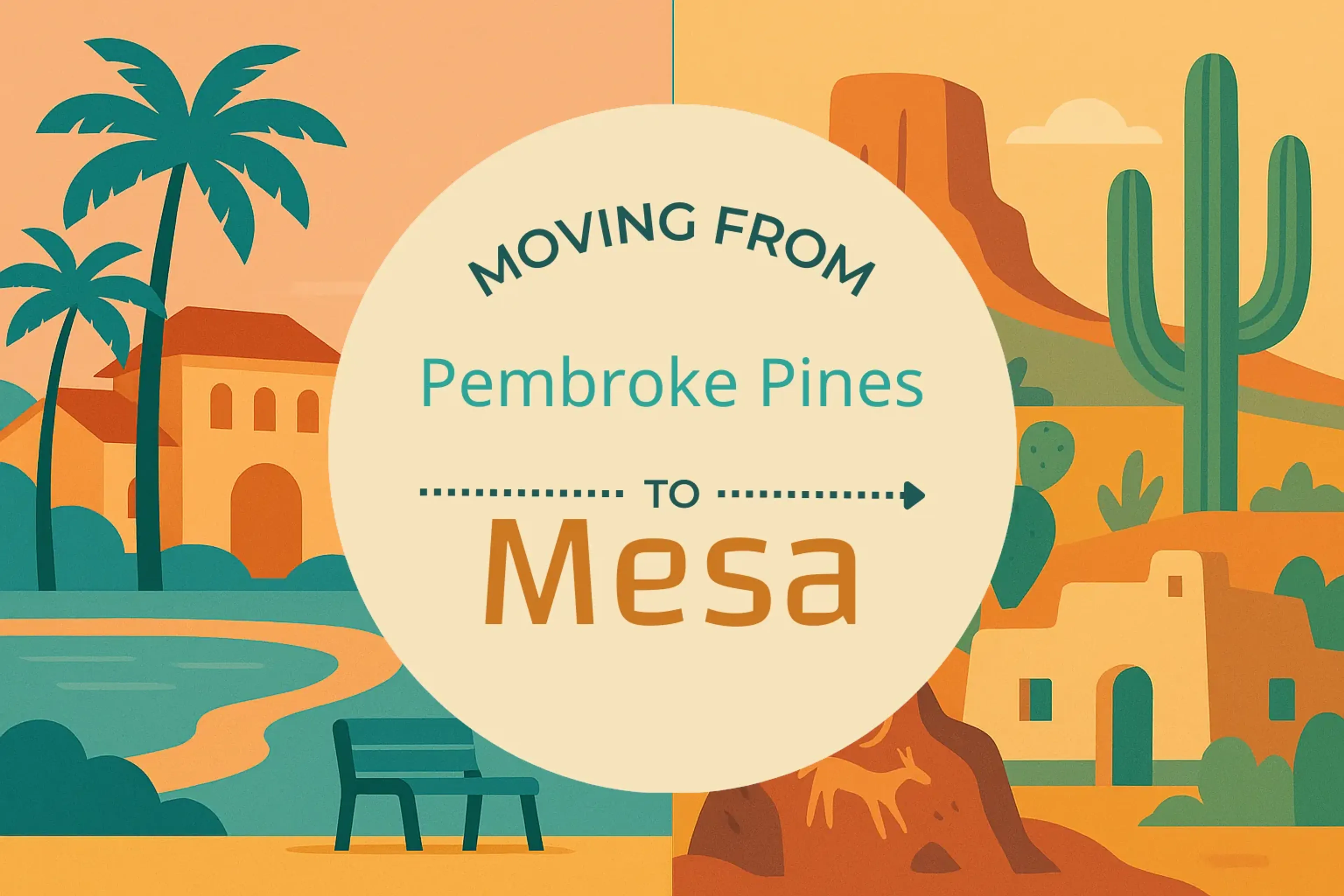 Side-by-side comparison of Pembroke Pines to Mesa moving companies