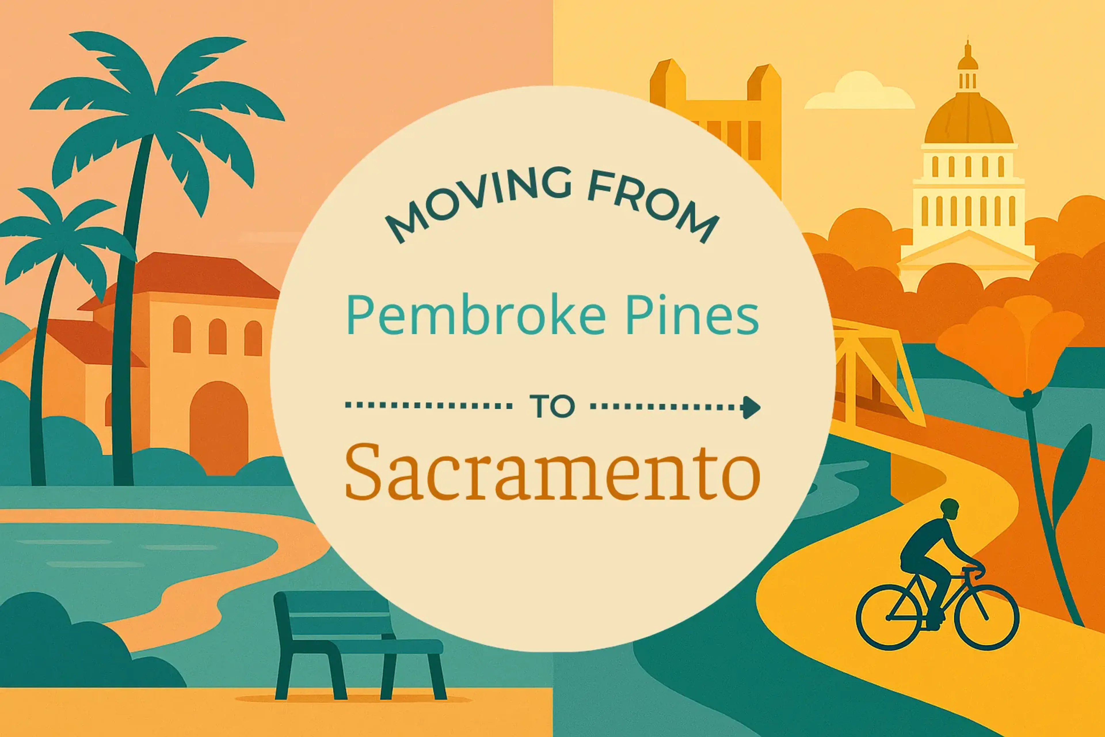 Side-by-side comparison of Pembroke Pines to Sacramento moving companies