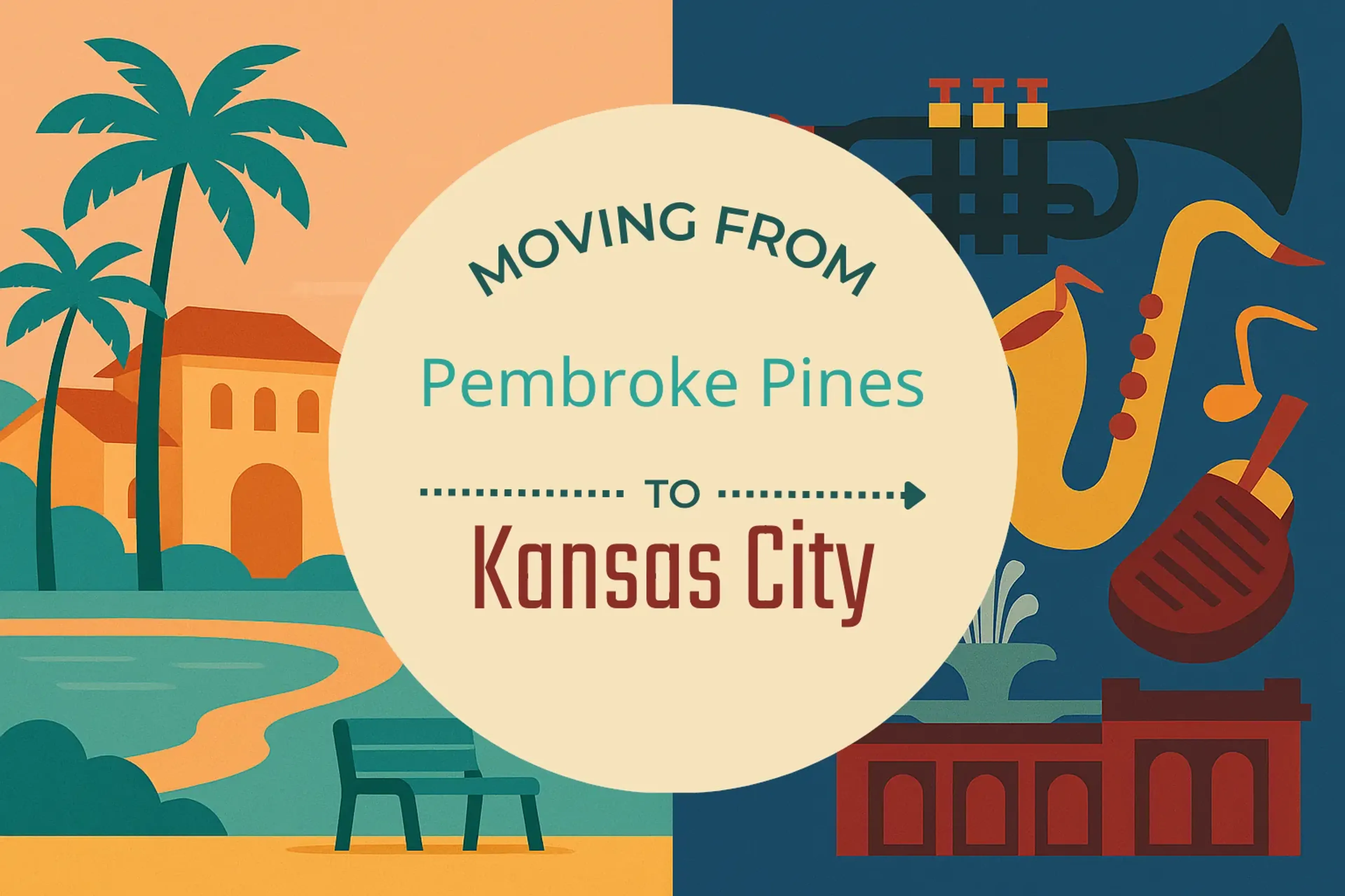 Side-by-side comparison of Pembroke Pines to Kansas City moving companies
