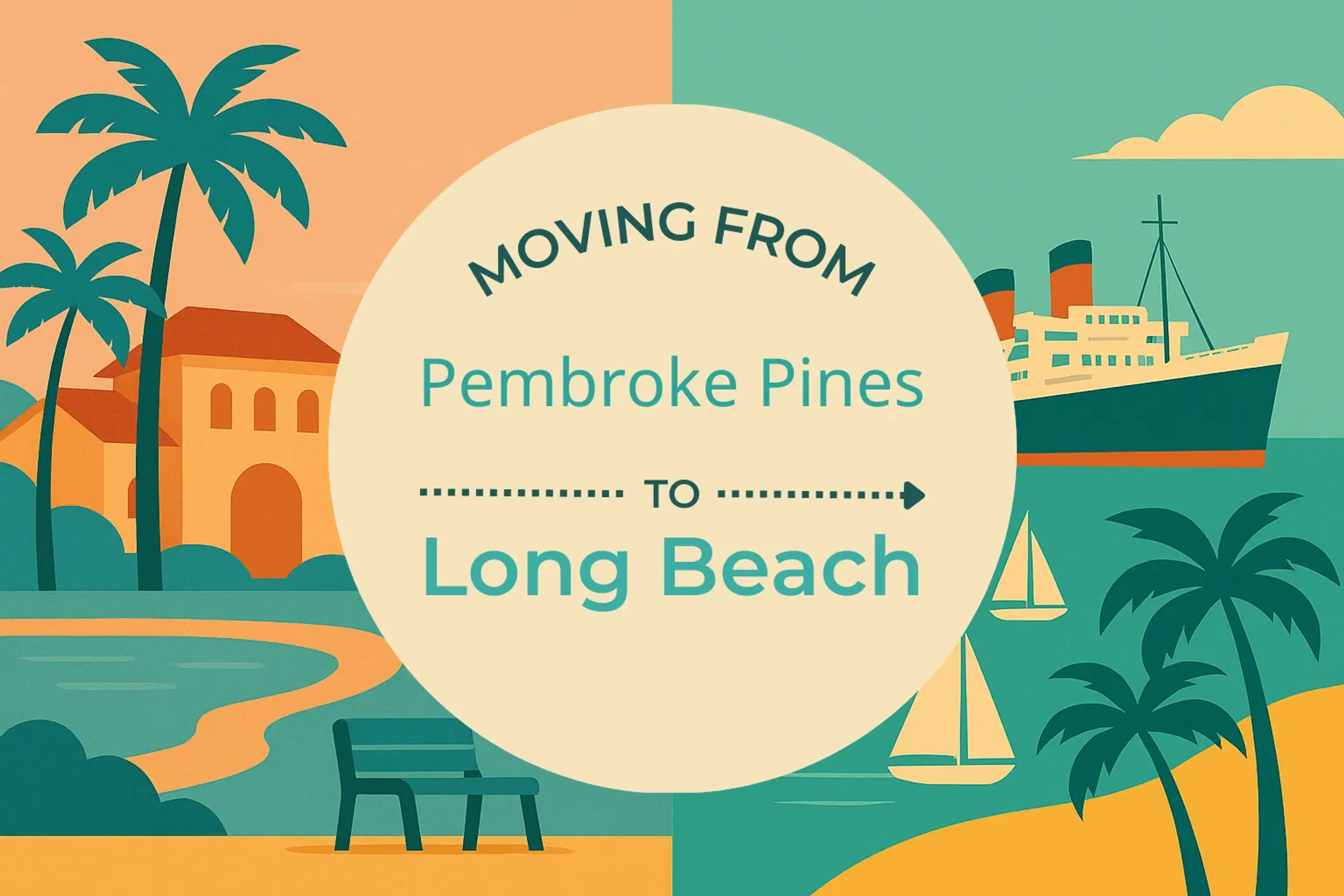 Side-by-side comparison of Pembroke Pines to Long Beach moving companies