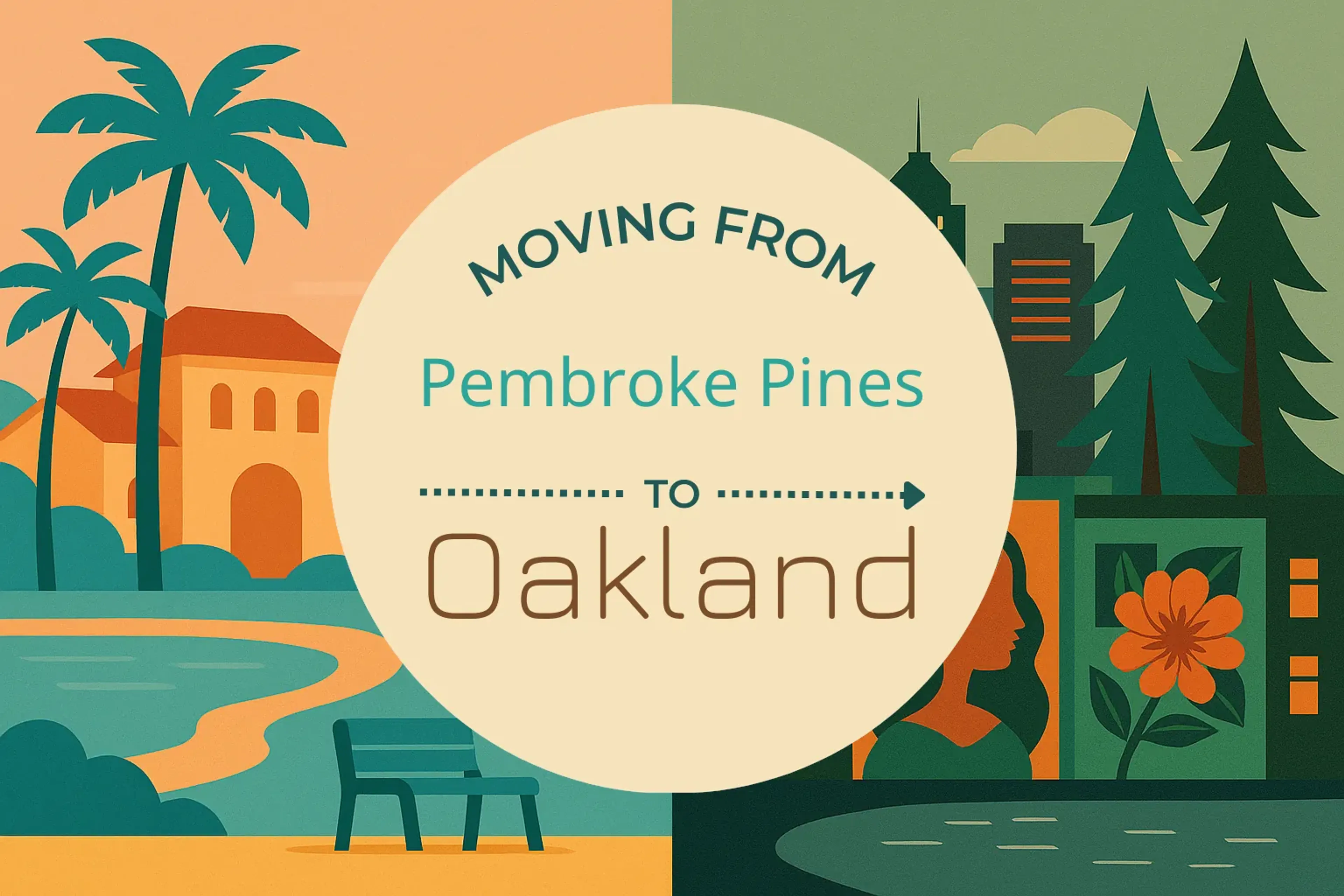 Side-by-side comparison of Pembroke Pines to Oakland moving companies
