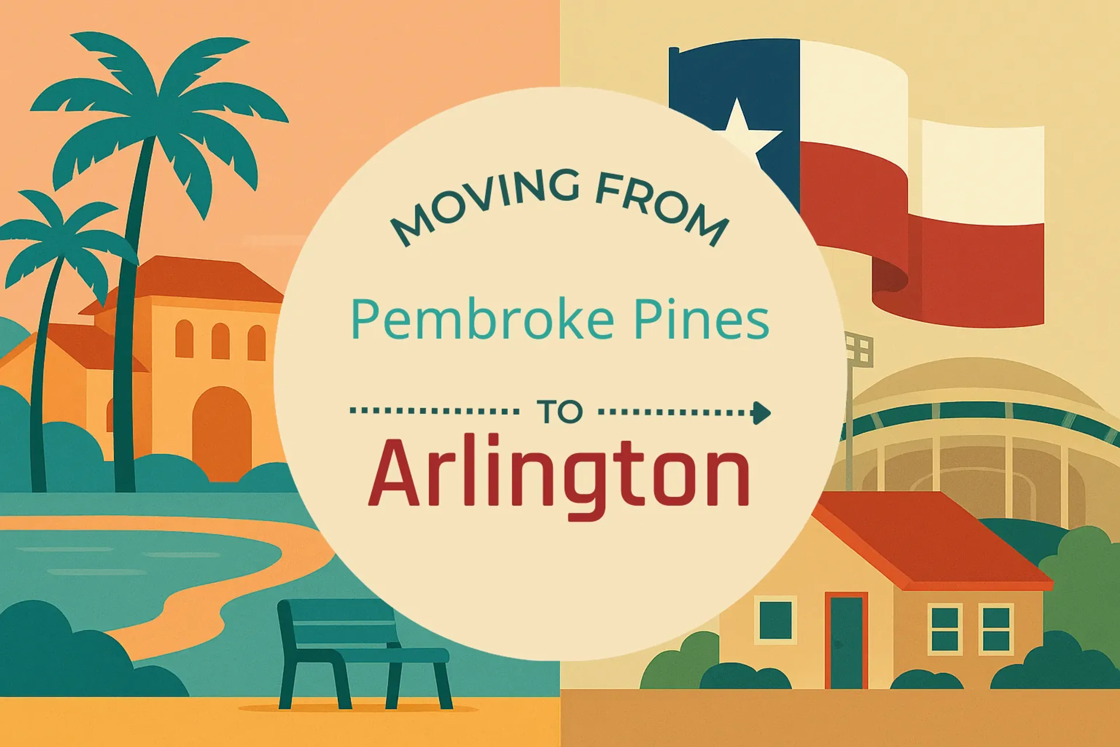 Side-by-side comparison of Pembroke Pines to Arlington moving companies