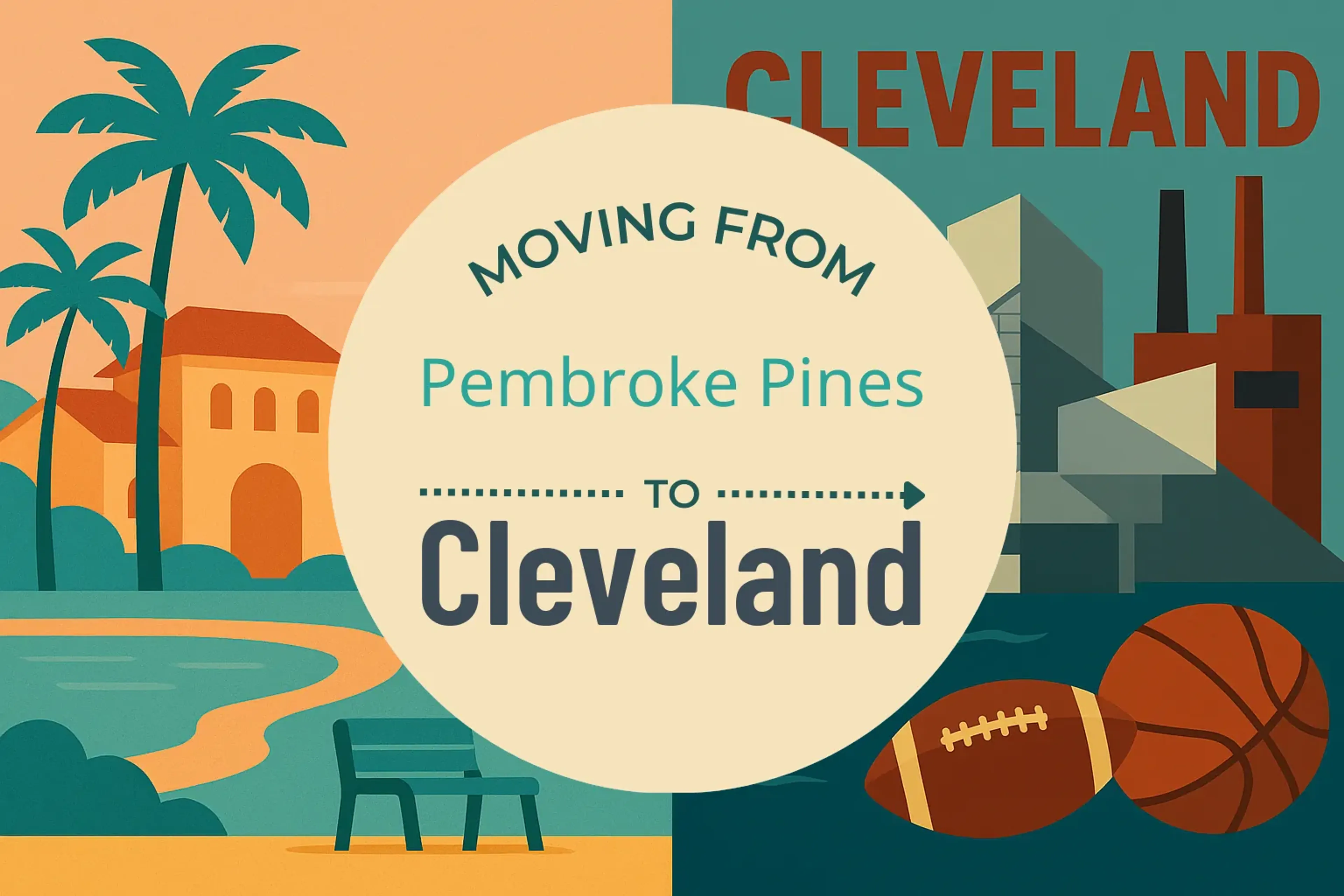 Side-by-side comparison of Pembroke Pines to Cleveland moving companies