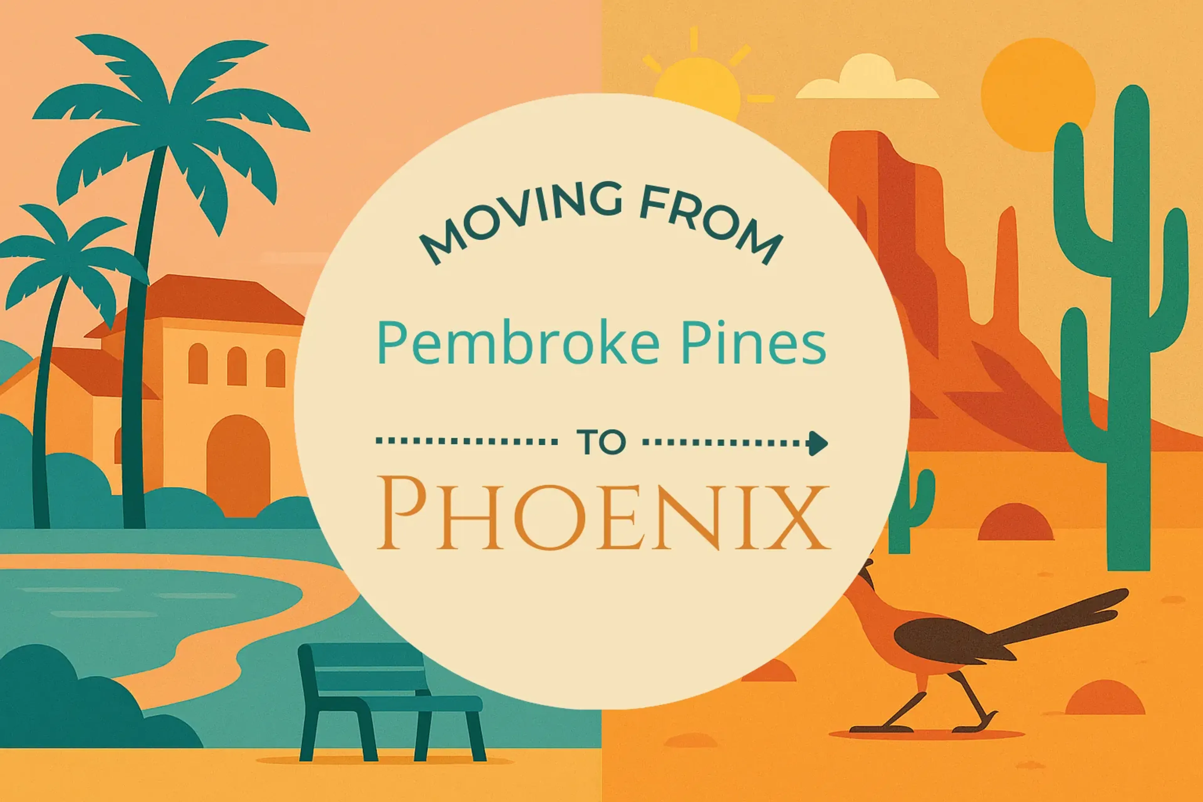 Side-by-side comparison of Pembroke Pines to Phoenix moving companies