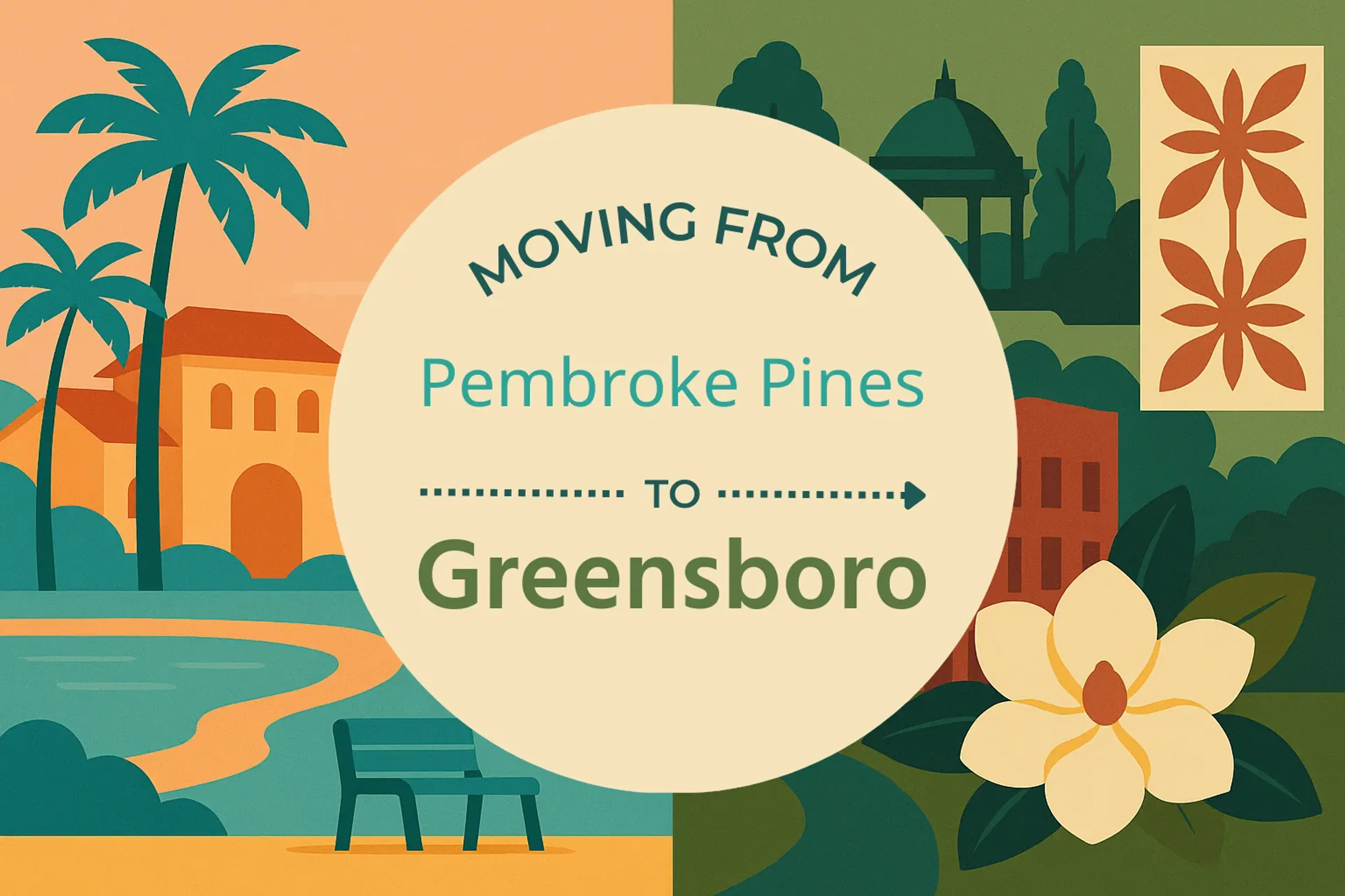 Side-by-side comparison of Pembroke Pines to Greensboro moving companies