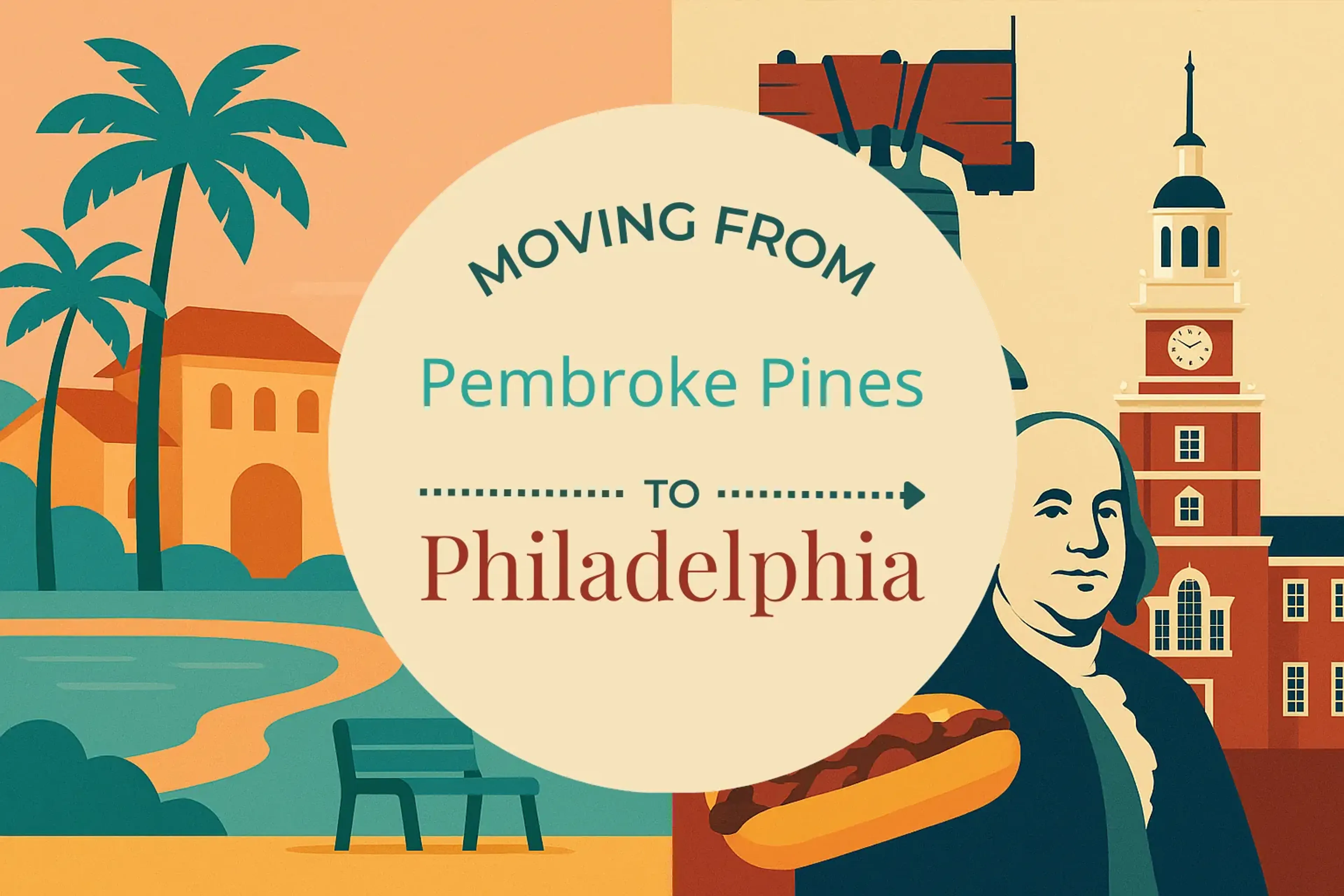 Side-by-side comparison of Pembroke Pines to Philadelphia moving companies