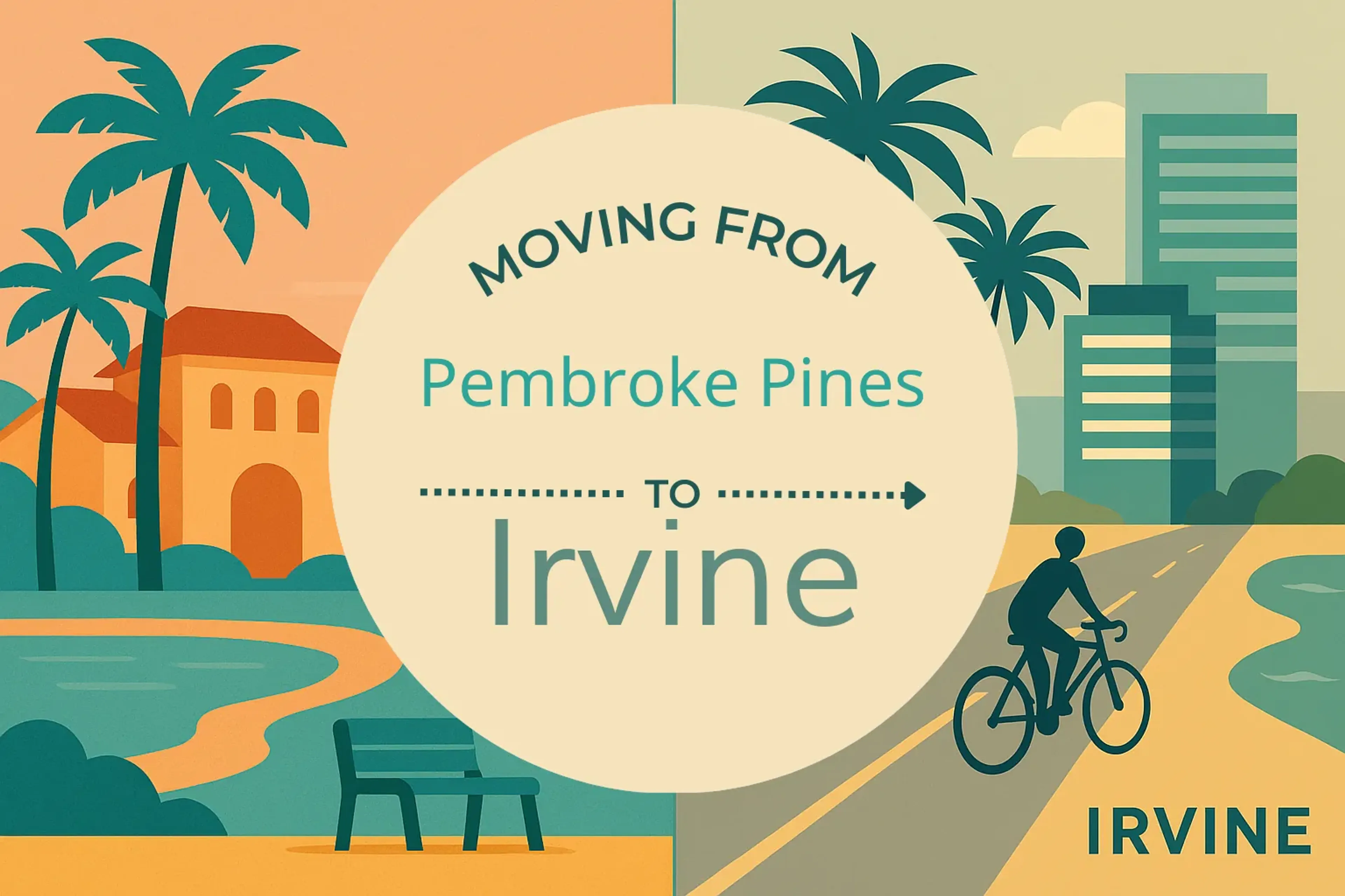 Side-by-side comparison of Pembroke Pines to Irvine moving companies