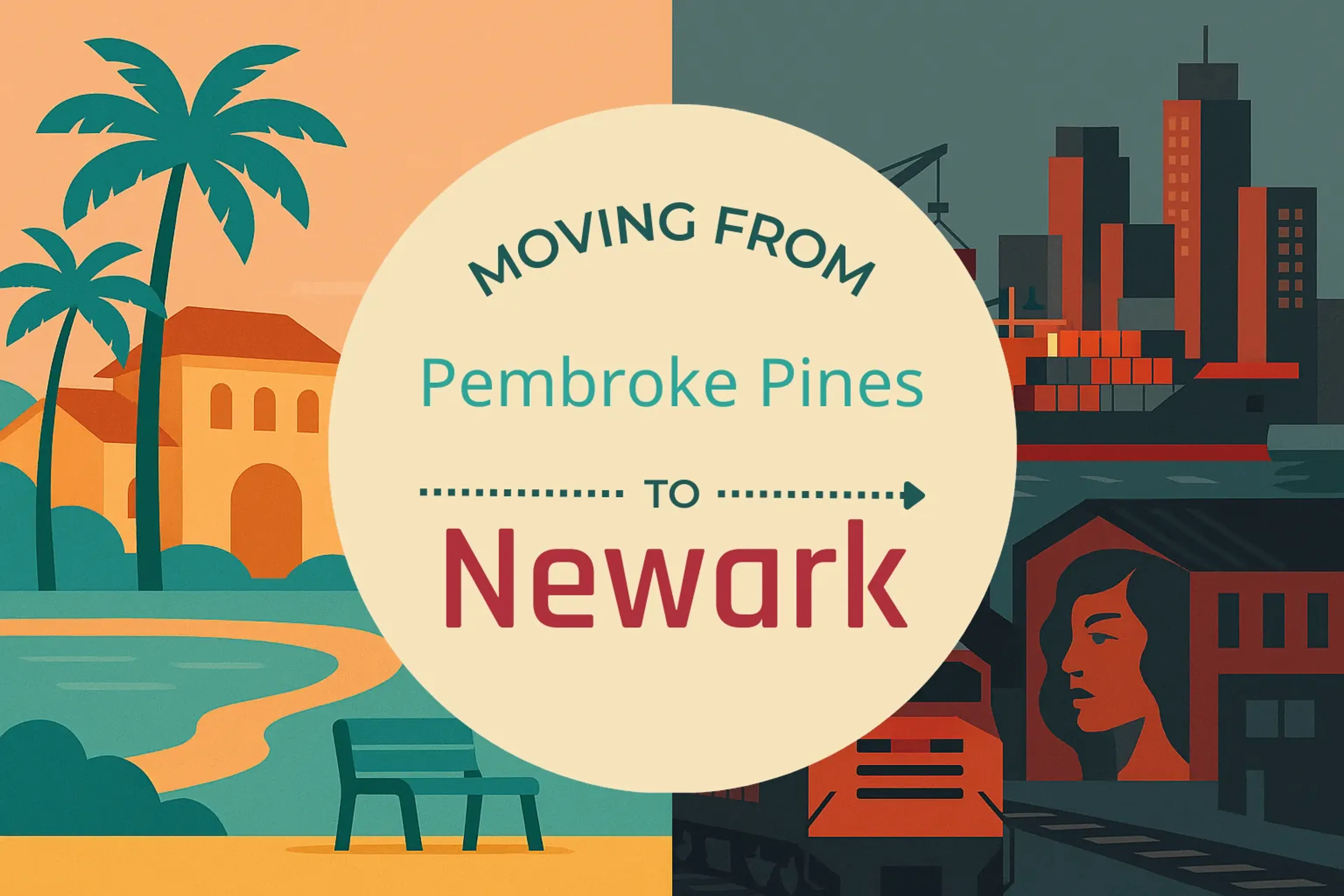 Side-by-side comparison of Pembroke Pines to Newark moving companies