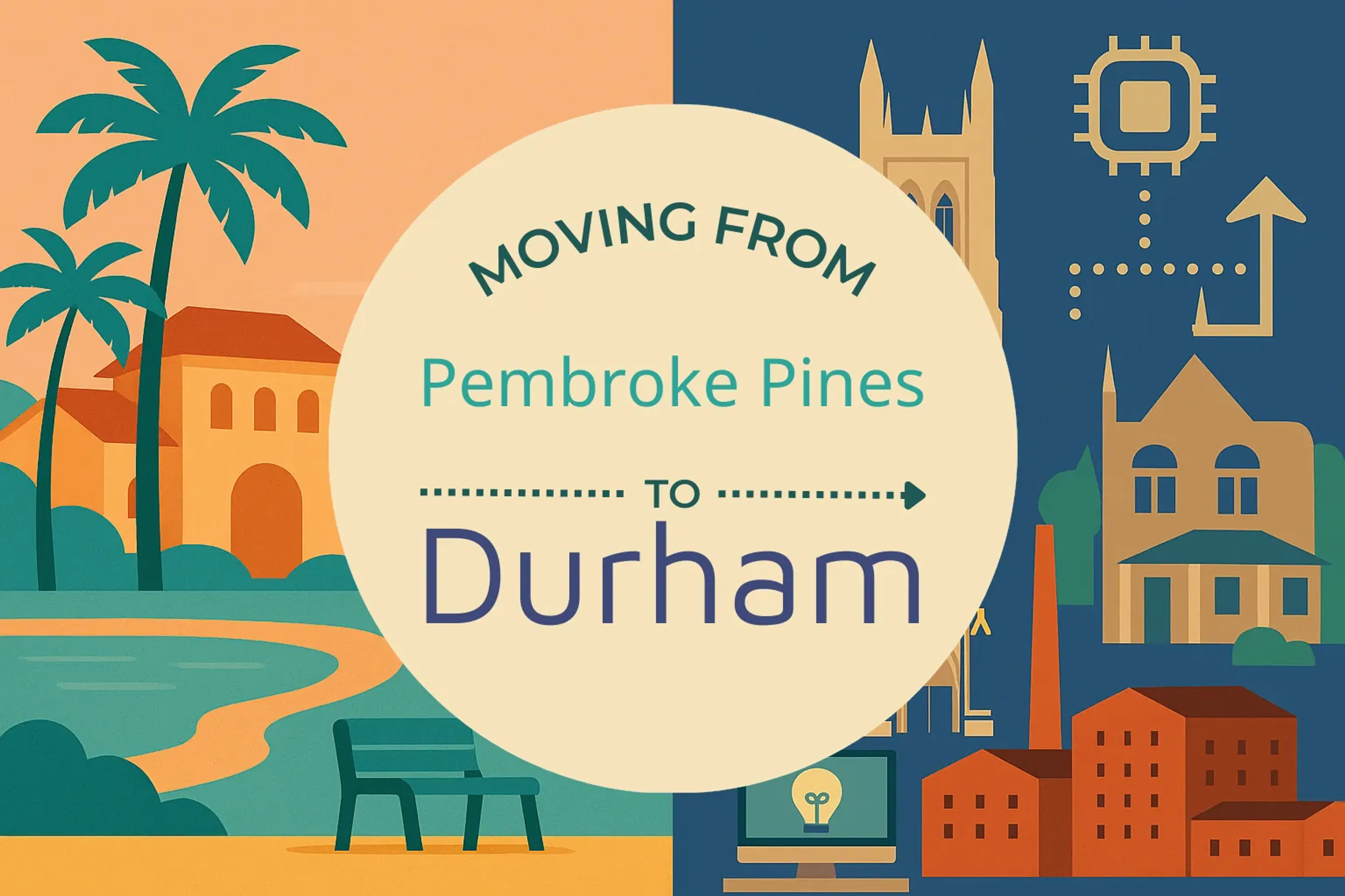 Side-by-side comparison of Pembroke Pines to Durham moving companies
